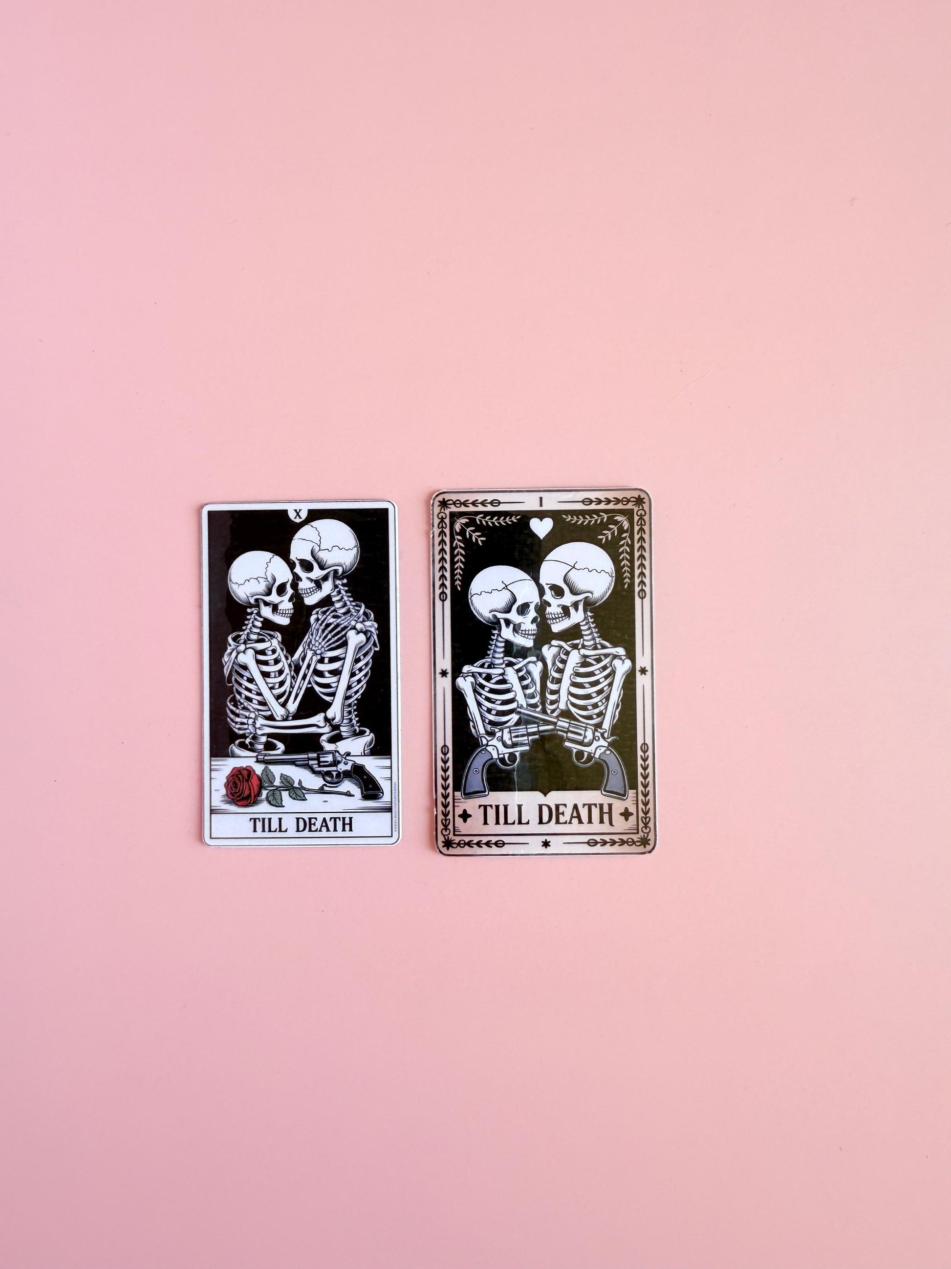 Gothic Skeleton Couple Tarot Sticker Set: Dark Romance Vinyl Decals __etsy:6954734043