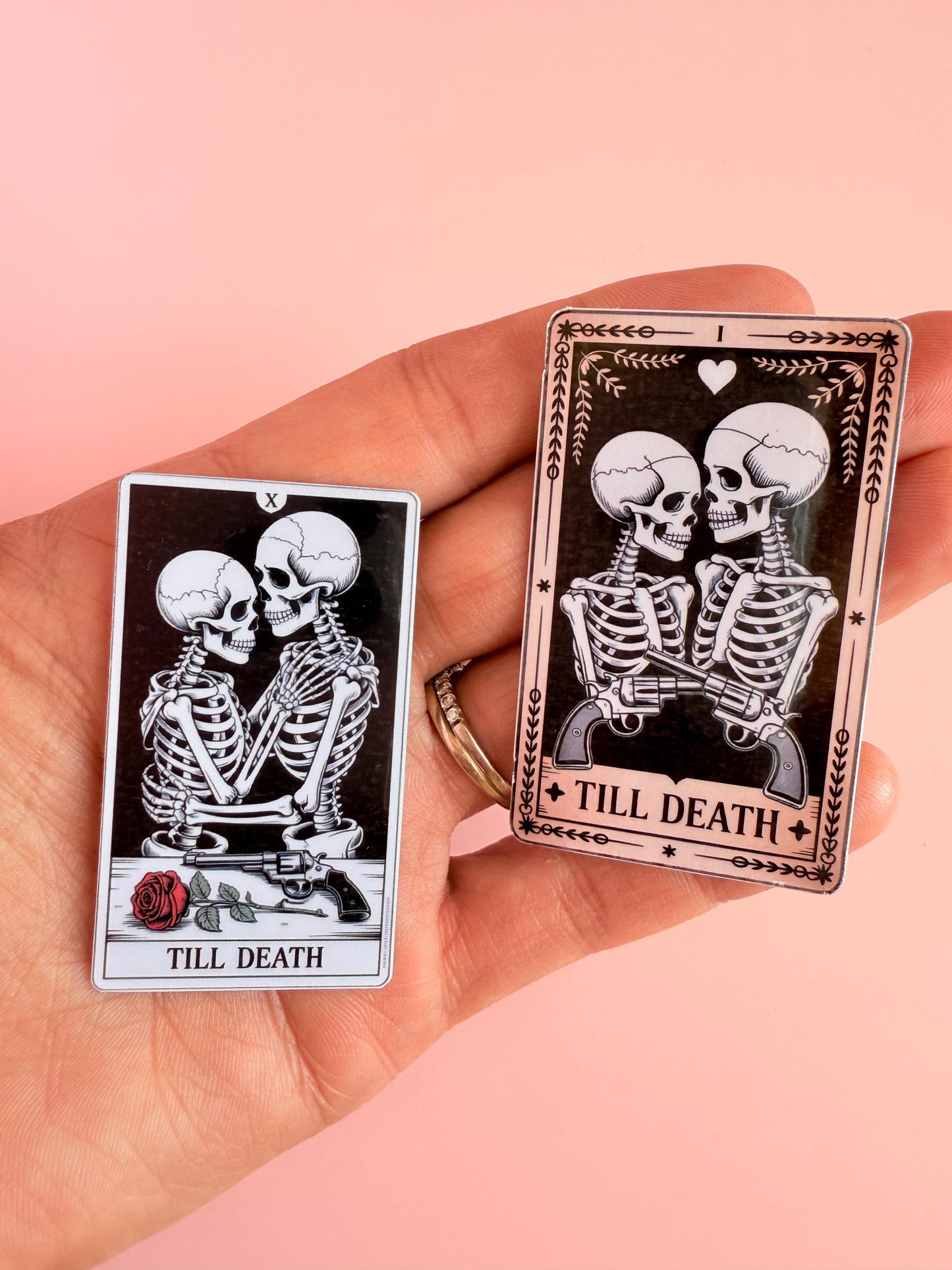 Gothic Skeleton Couple Tarot Sticker Set: Dark Romance Vinyl Decals __etsy:6954734061