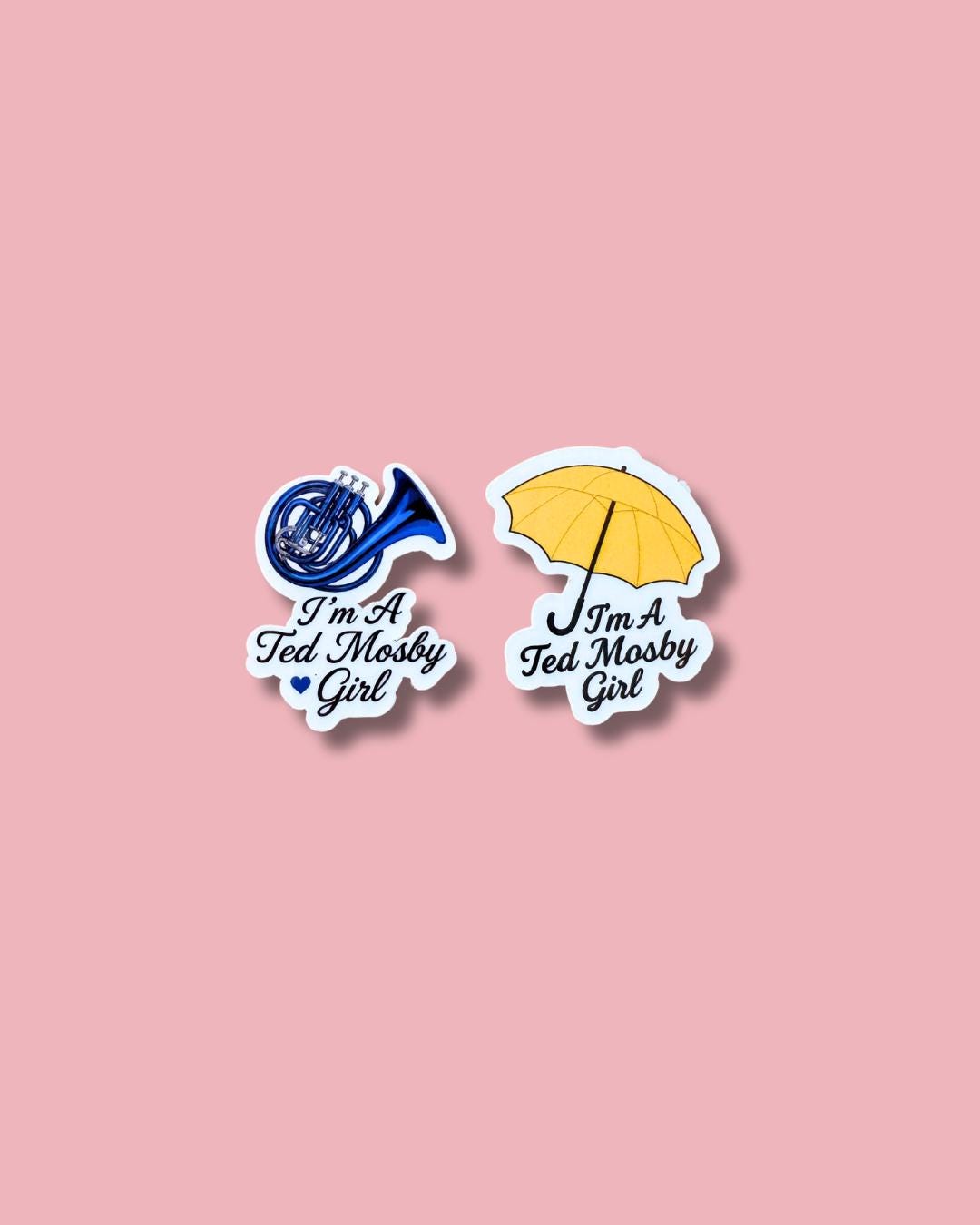 HIMYM Sticker: Blue French Horn or Yellow Umbrella - Ted Mosby Girl Vinyl Decal __etsy:7070931206