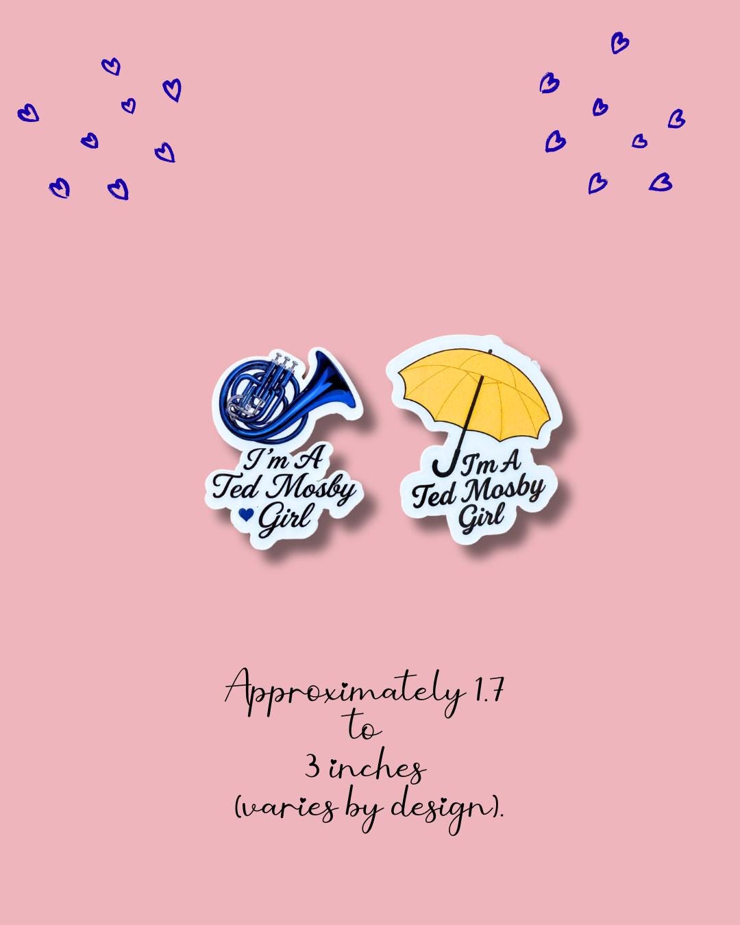 HIMYM Sticker: Blue French Horn or Yellow Umbrella - Ted Mosby Girl Vinyl Decal __etsy:7070931202