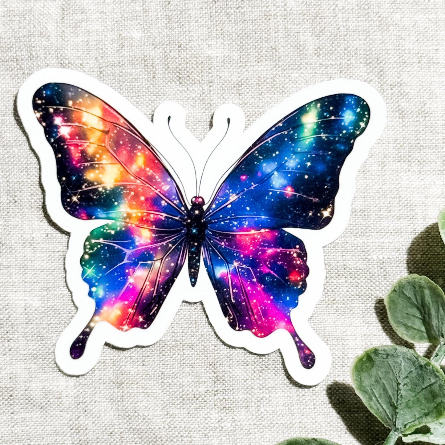 Holographic Galaxy Butterfly Sticker: Waterproof Vinyl Decal __etsy:8108898972
