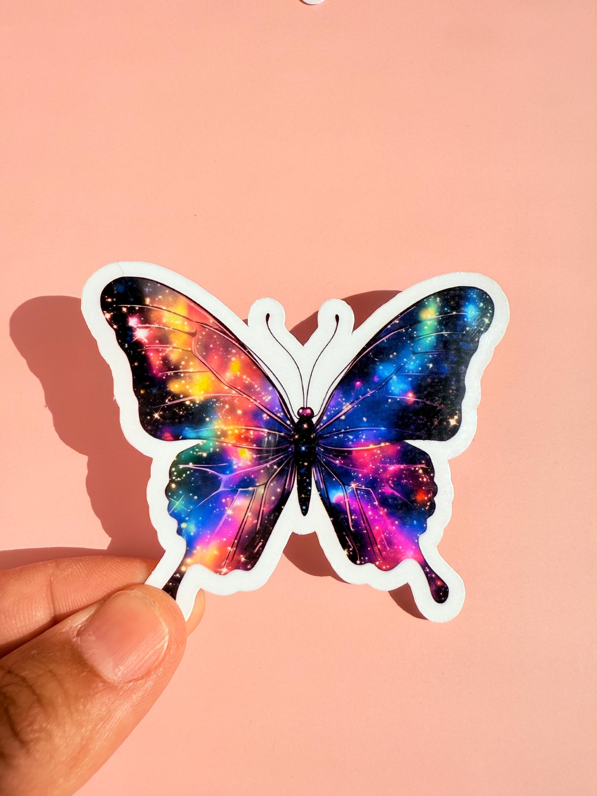 Holographic Galaxy Butterfly Sticker: Waterproof Vinyl Decal __etsy:6912269512