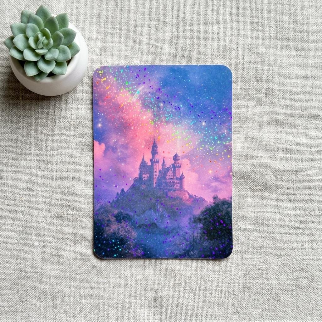 Holographic Galaxy Castle Kindle Insert: Romantasy Bookish Decor __etsy:8157645831