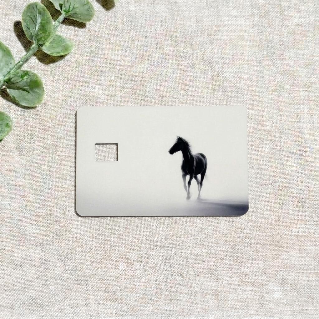 Horse Debit Card Skin, Minimalist Equestrian Vinyl Cover, Dark Academia Wallet Sticker Gift __etsy:8156500949