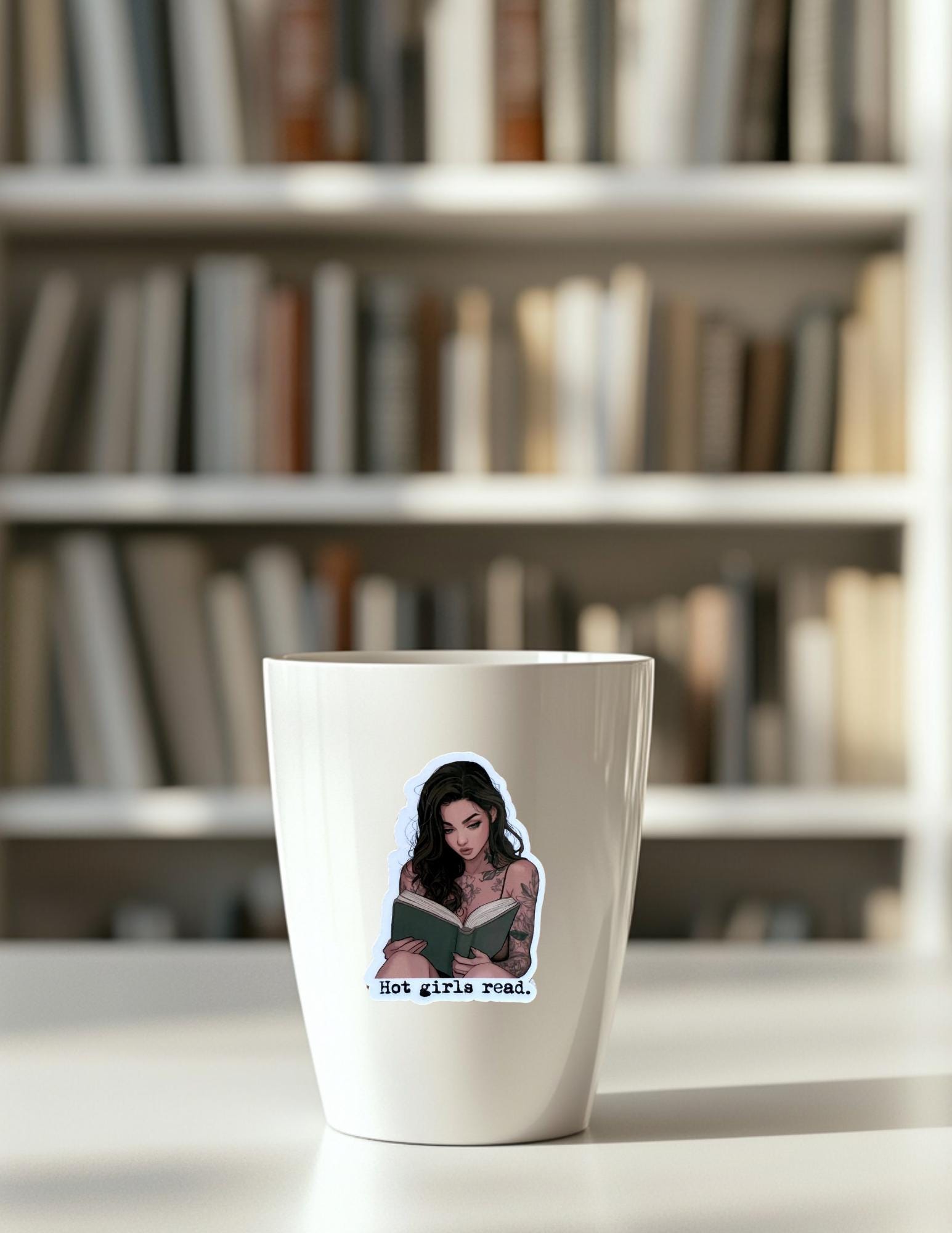 Hot Girls Read Sticker: Bookish Baddie Vinyl Decal __etsy:6915839323