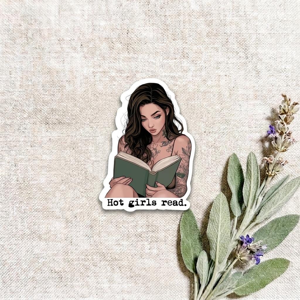 Hot Girls Read Sticker: Bookish Baddie Vinyl Decal __etsy:8182148169