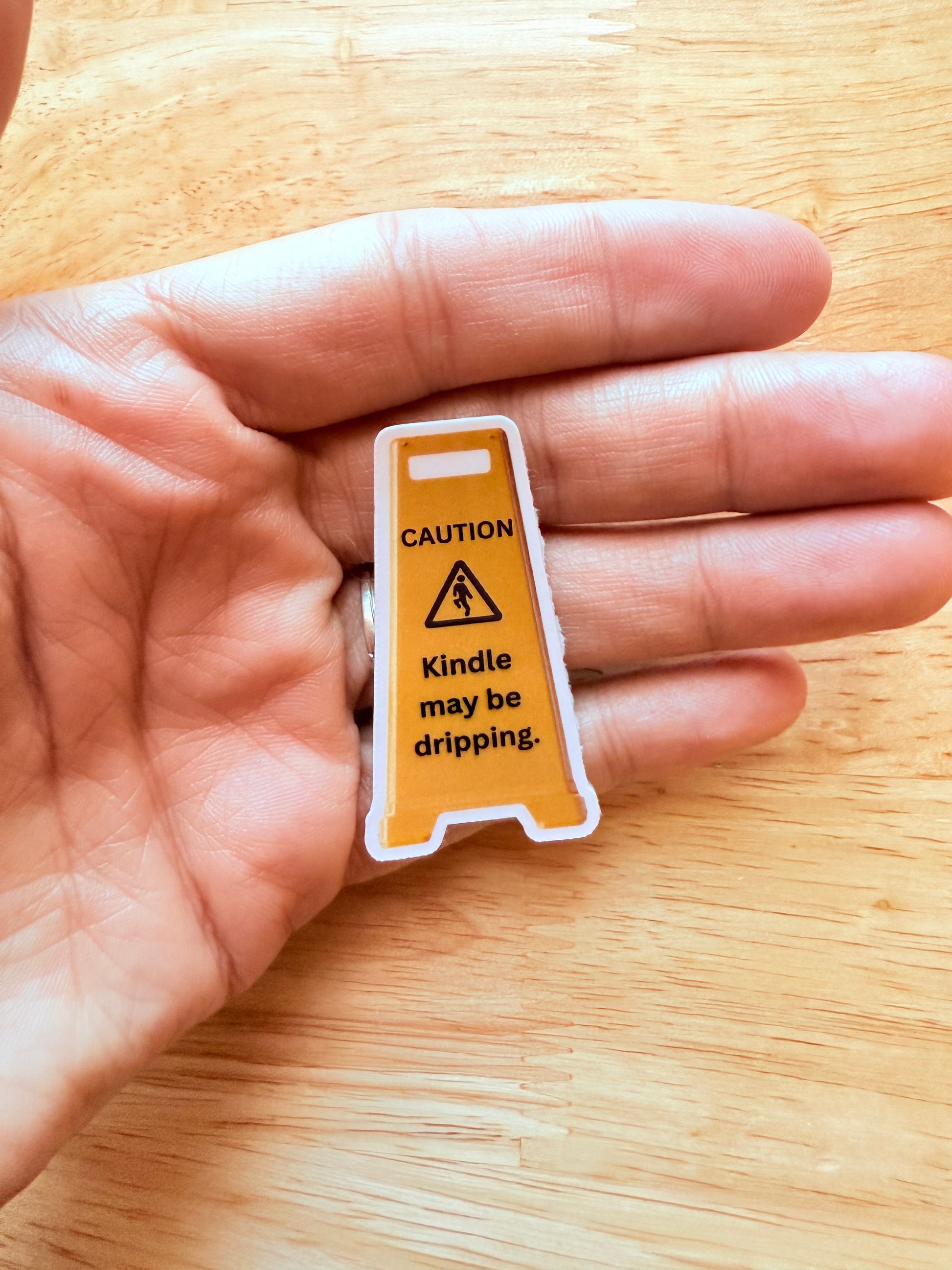 Caution: Kindle May Be Dripping Sticker – Book Lover Gift, Funny Reading Sticker - The Sticker Era
