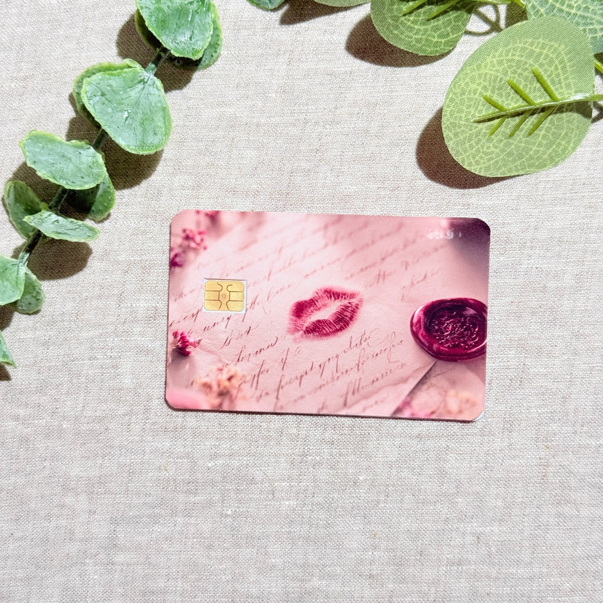 Lipstick Kiss Card Skin – Love Letter Debit & Credit Card Sticker by The Sticker Era