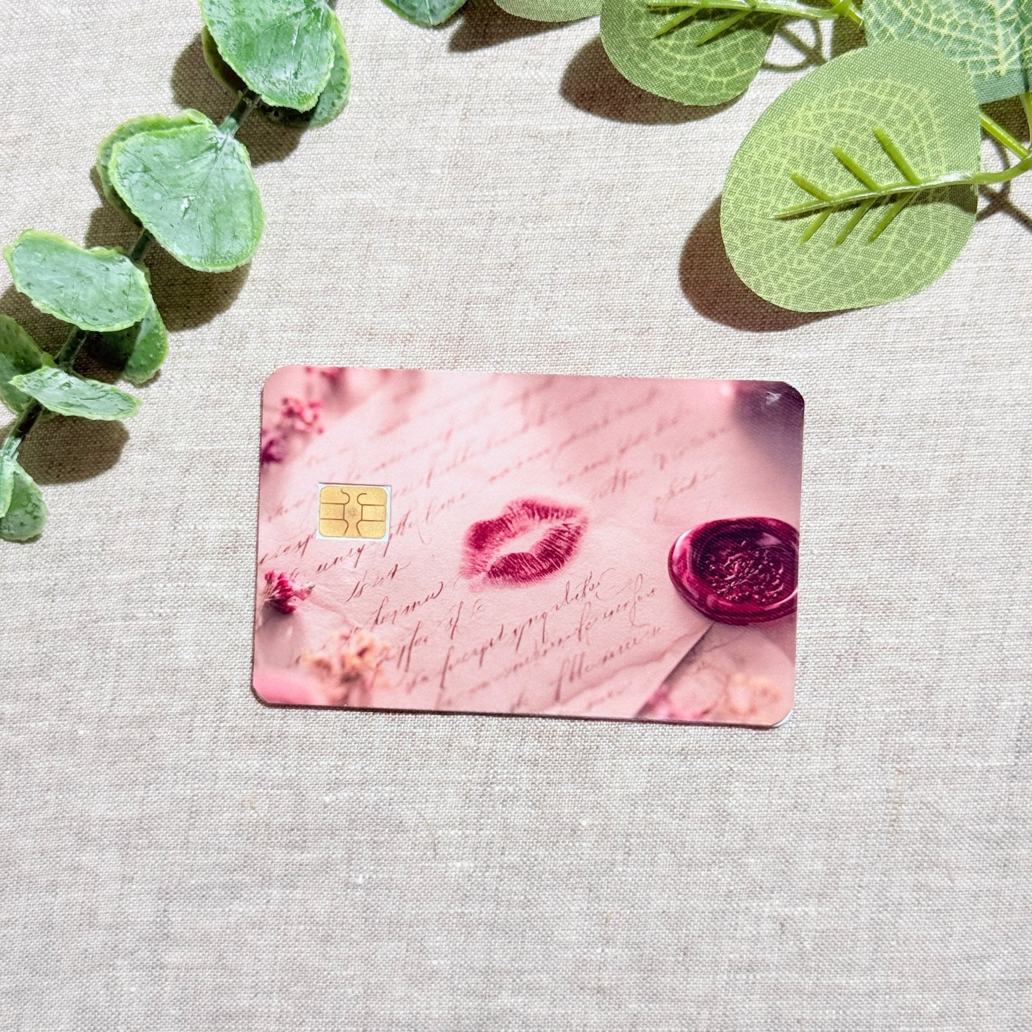 Lipstick Kiss Card Skin – Love Letter Debit & Credit Card Sticker by The Sticker Era