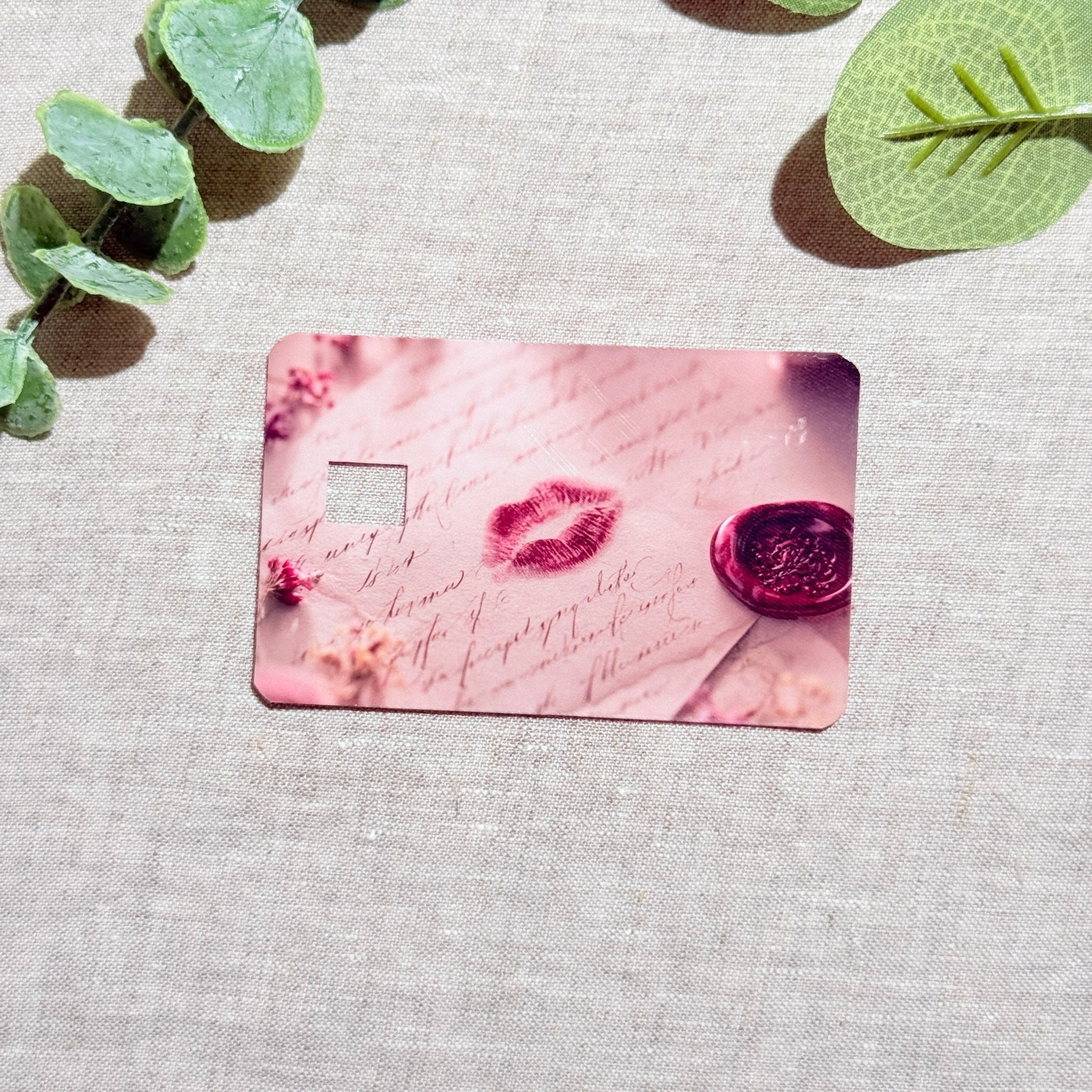 Lipstick Kiss Card Skin – Love Letter Debit & Credit Card Sticker by The Sticker Era