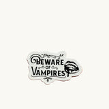 Beware of Vampires Sticker | Gothic Horror Bloody Lips Vinyl Decal by The Sticker Era
