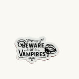 Beware of Vampires Sticker | Gothic Horror Bloody Lips Vinyl Decal by The Sticker Era