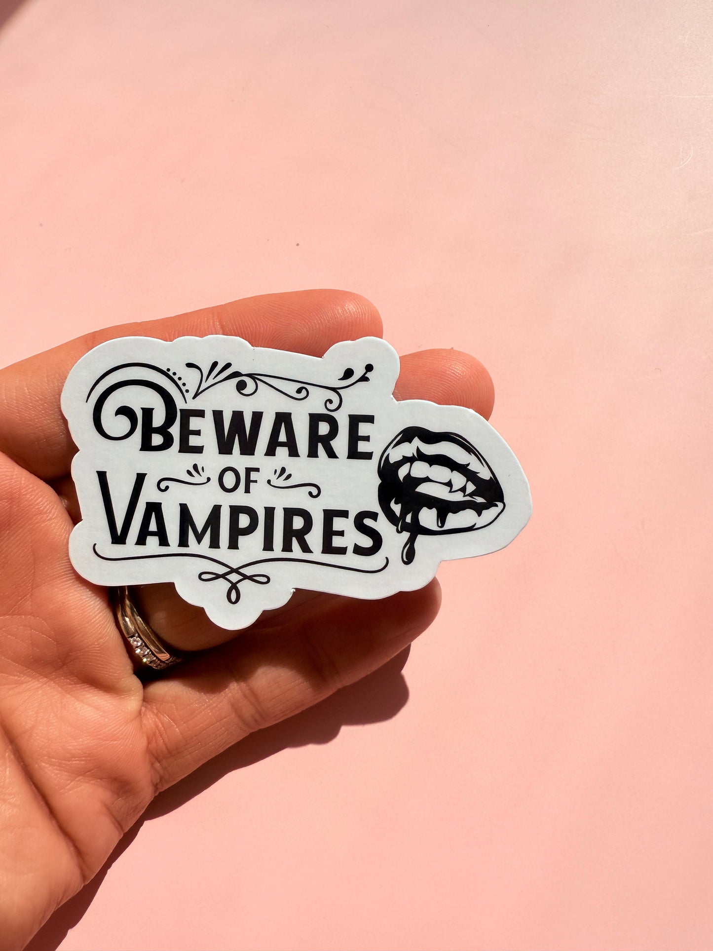Illustration of a vampire character on high quality waterproof vinyl