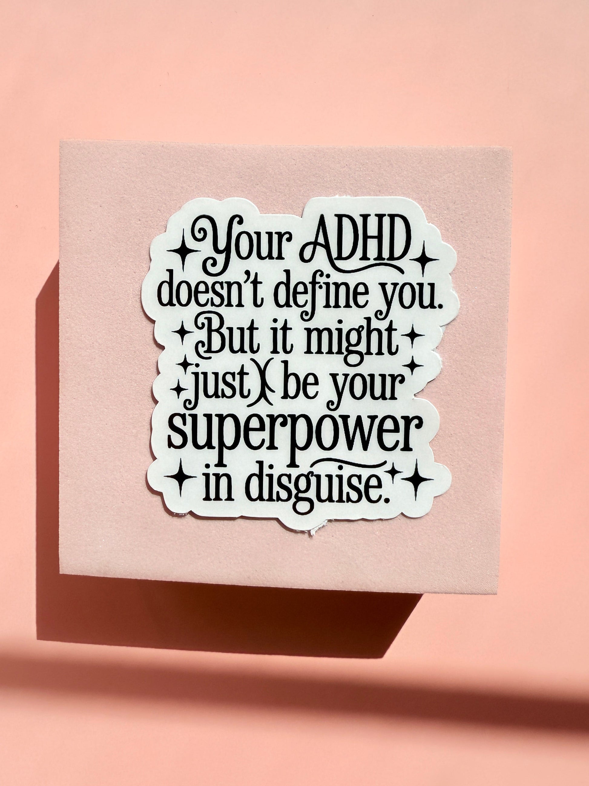 Waterproof vinyl sticker featuring ADHD awareness design