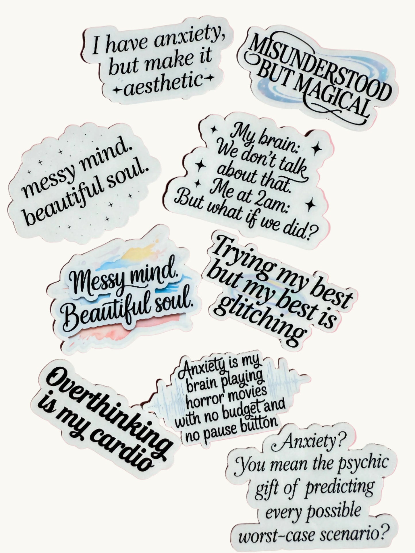 Anxiety sticker pack, sticker bundle for mental health