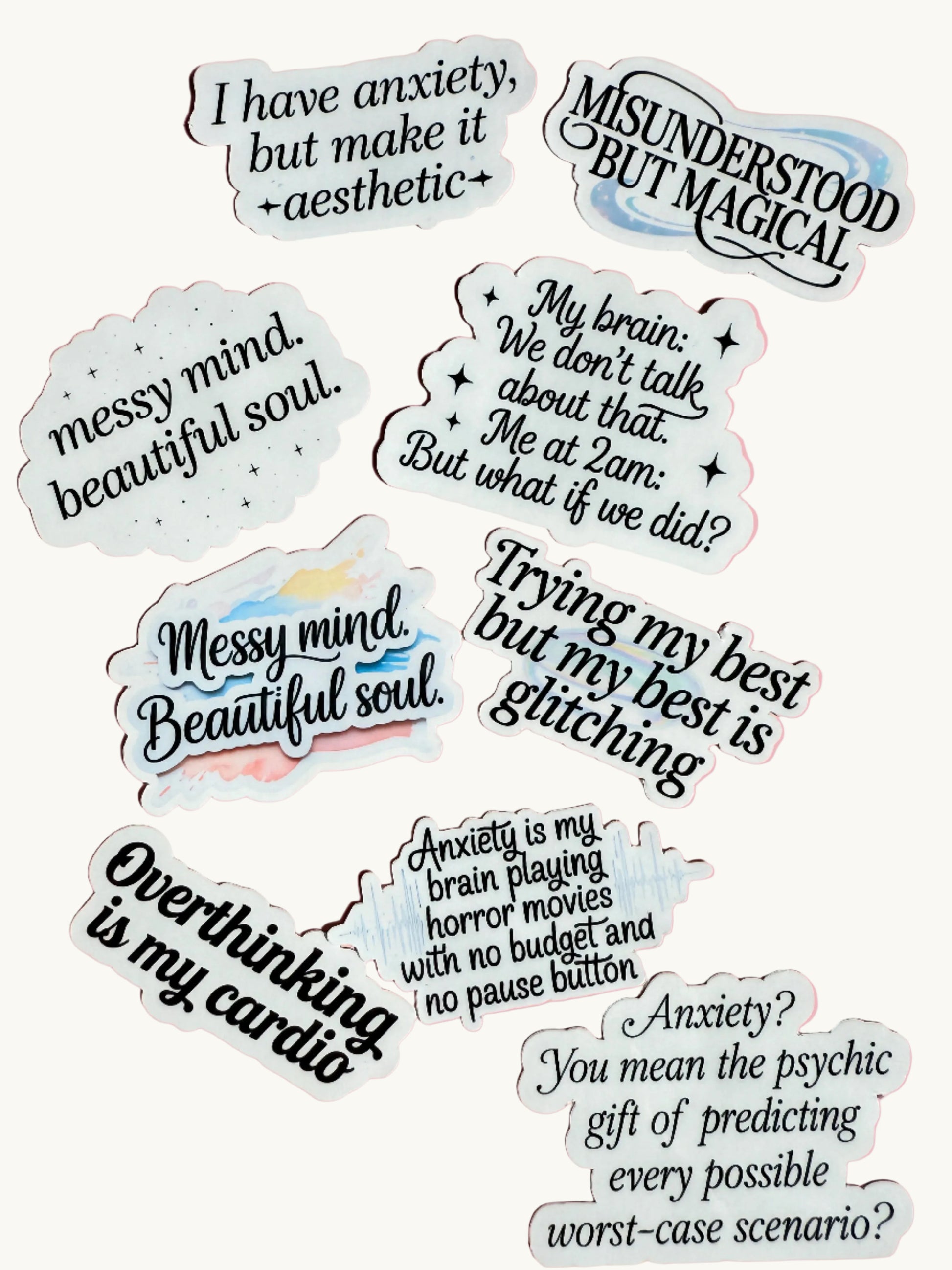 Anxiety sticker pack, sticker bundle for mental health