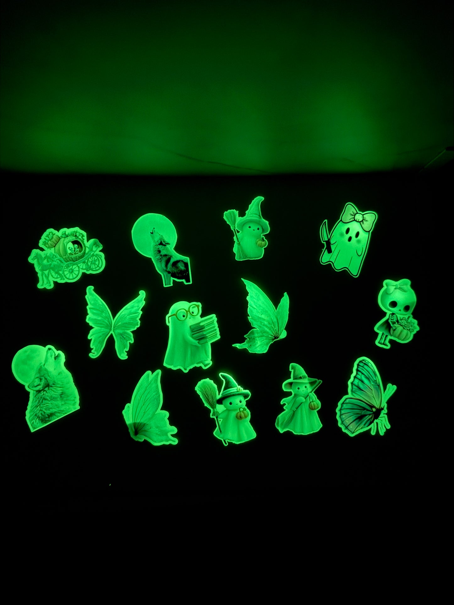 Glow in the Dark Love Sticker | Gothic Romance Skulls Tarot Card Vinyl Decal | Dark Love Mystical Rose Halloween Decor | Celestial Couple Aesthetic | 2.85-inch - The Sticker Era