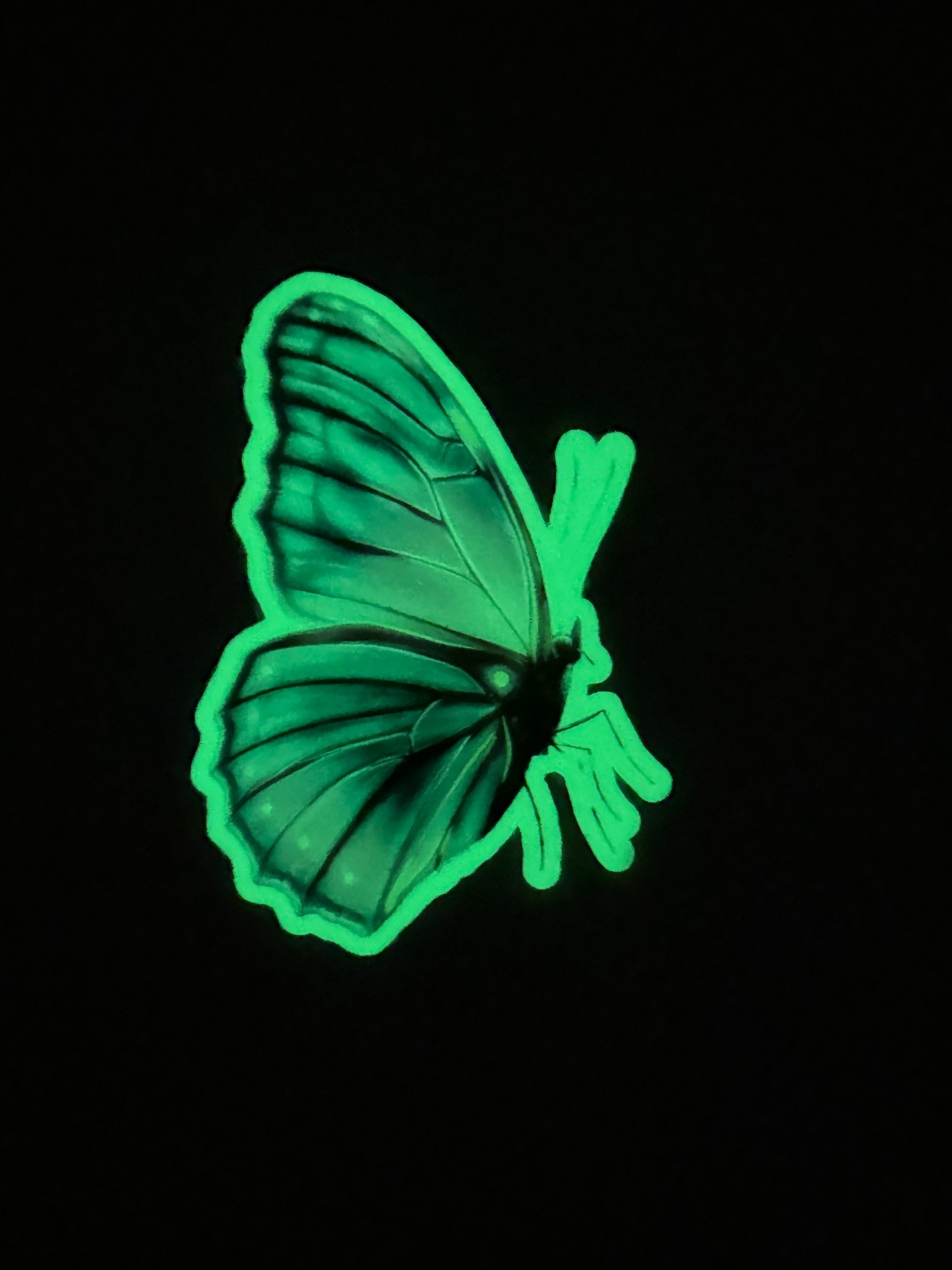 Glow in the Dark Butterfly Sticker | Mystical Glowing Moth Vinyl Decal | Ethereal Nature Whimsical Decor Laptop Water Bottle Sticker | 2.85-inch Size - The Sticker Era