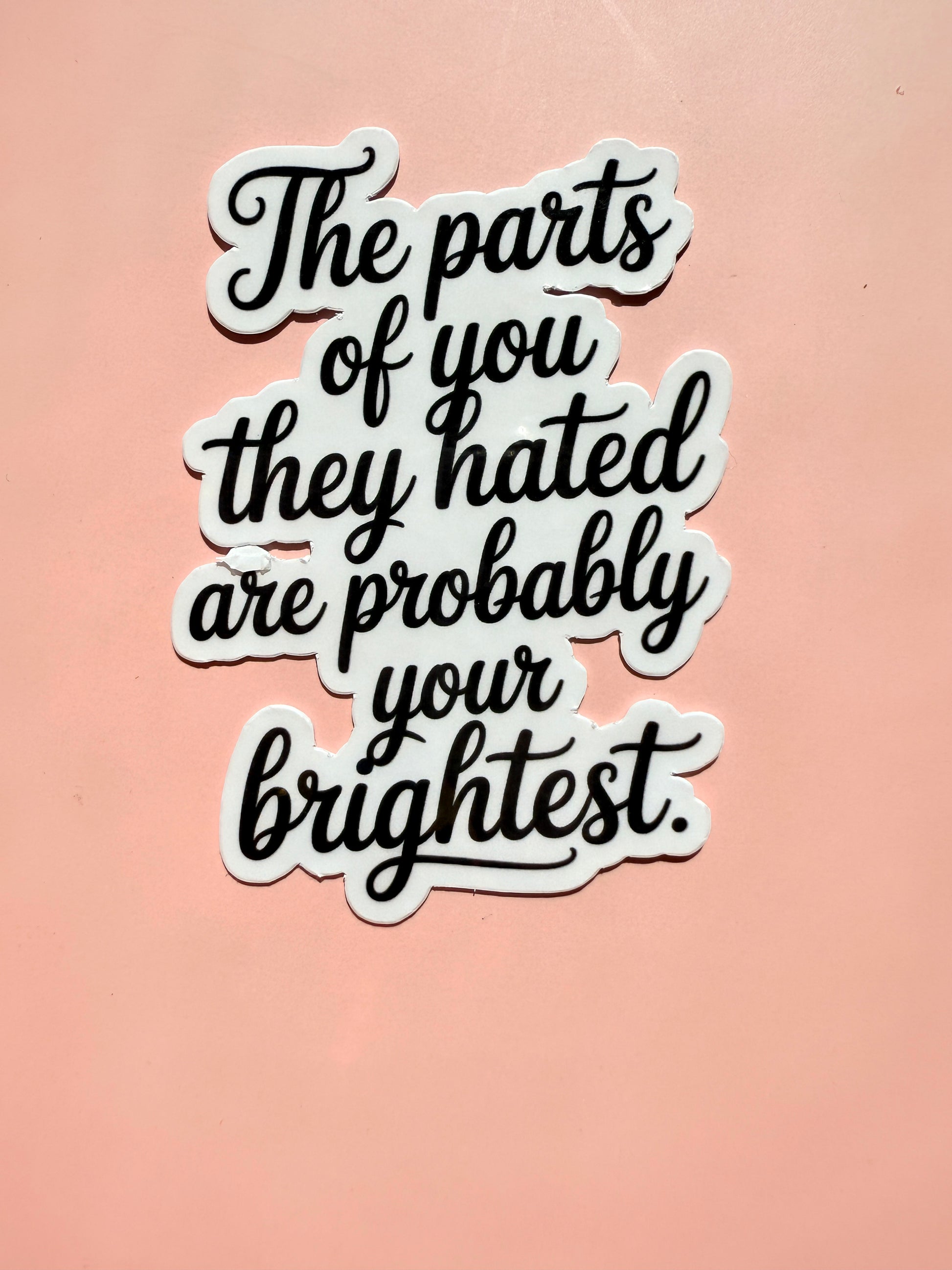 High contrast text sticker with inspiring message on vinyl