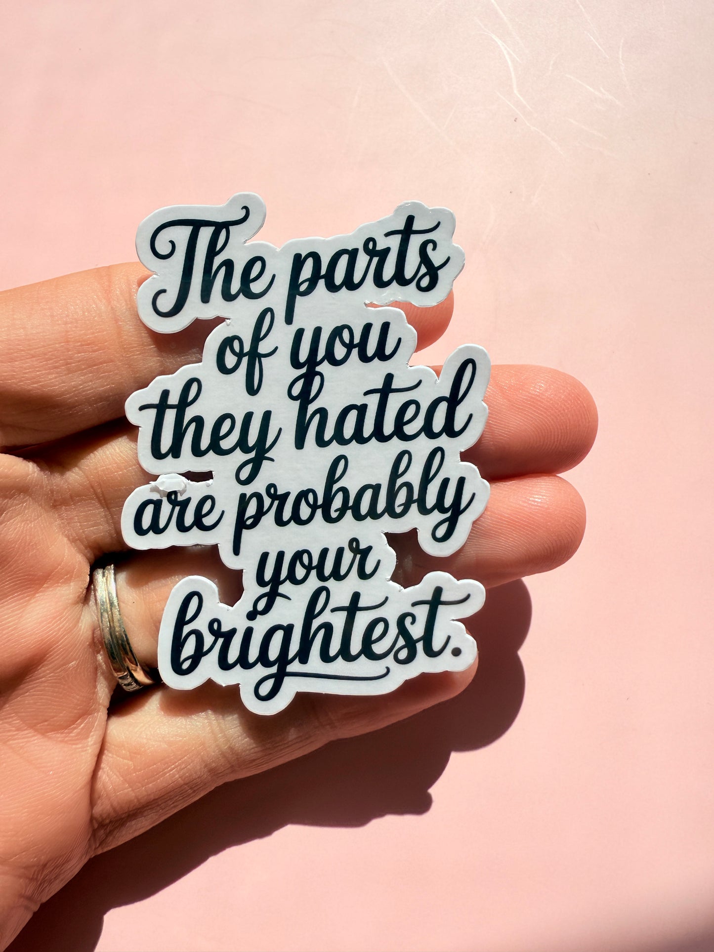High contrast text sticker with inspiring message on vinyl
