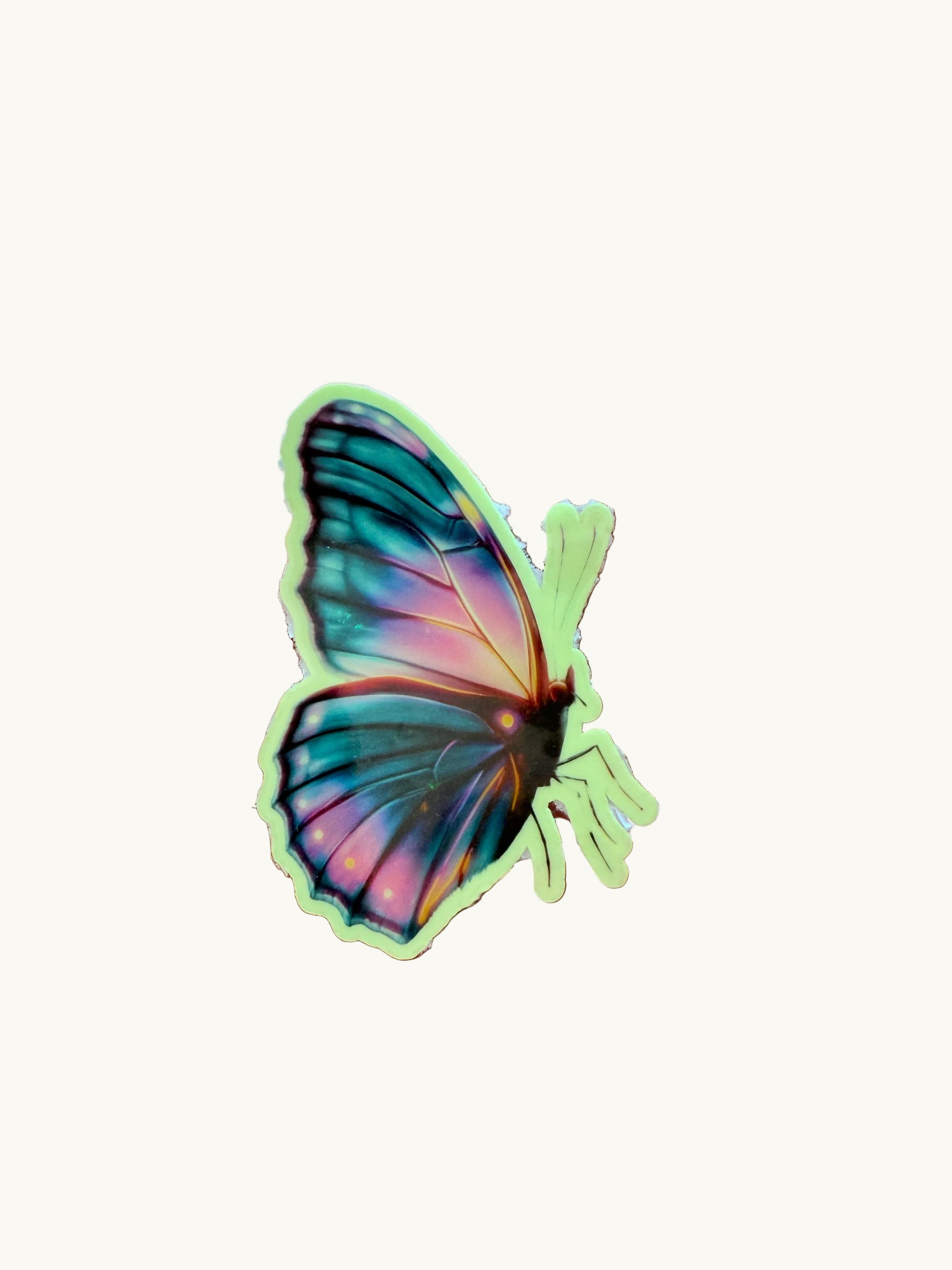 Glow in the Dark Butterfly Sticker | Mystical Glowing Moth Vinyl Decal | Ethereal Nature Whimsical Decor Laptop Water Bottle Sticker | 2.85-inch Size - The Sticker Era