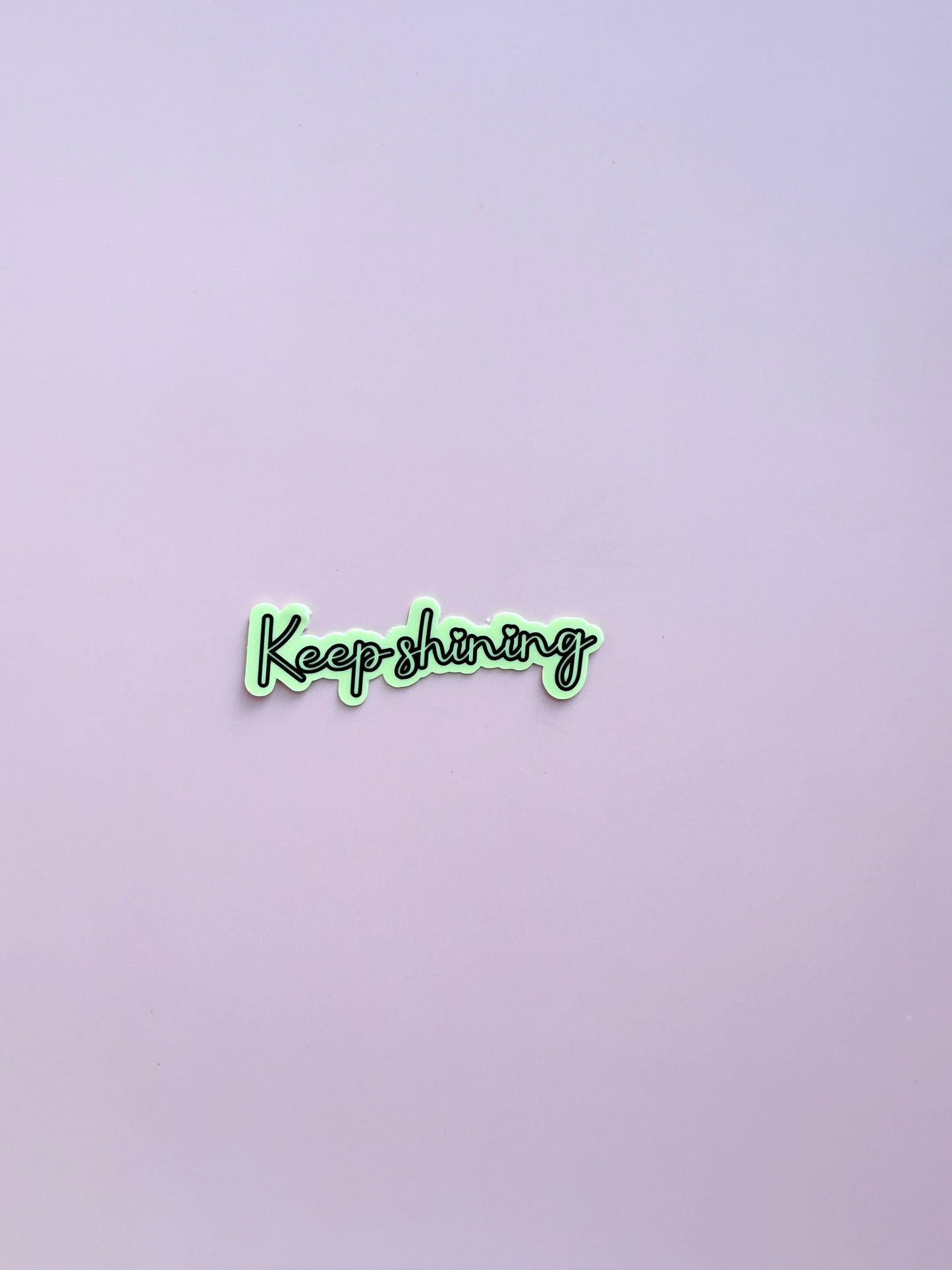 Glow in the Dark "Keep Shining" Motivational Quote Sticker | Positive Affirmation Luminous Vinyl Decal | Self-Love Inspirational Laptop Water Bottle Sticker | 3.16-inch - The Sticker Era
