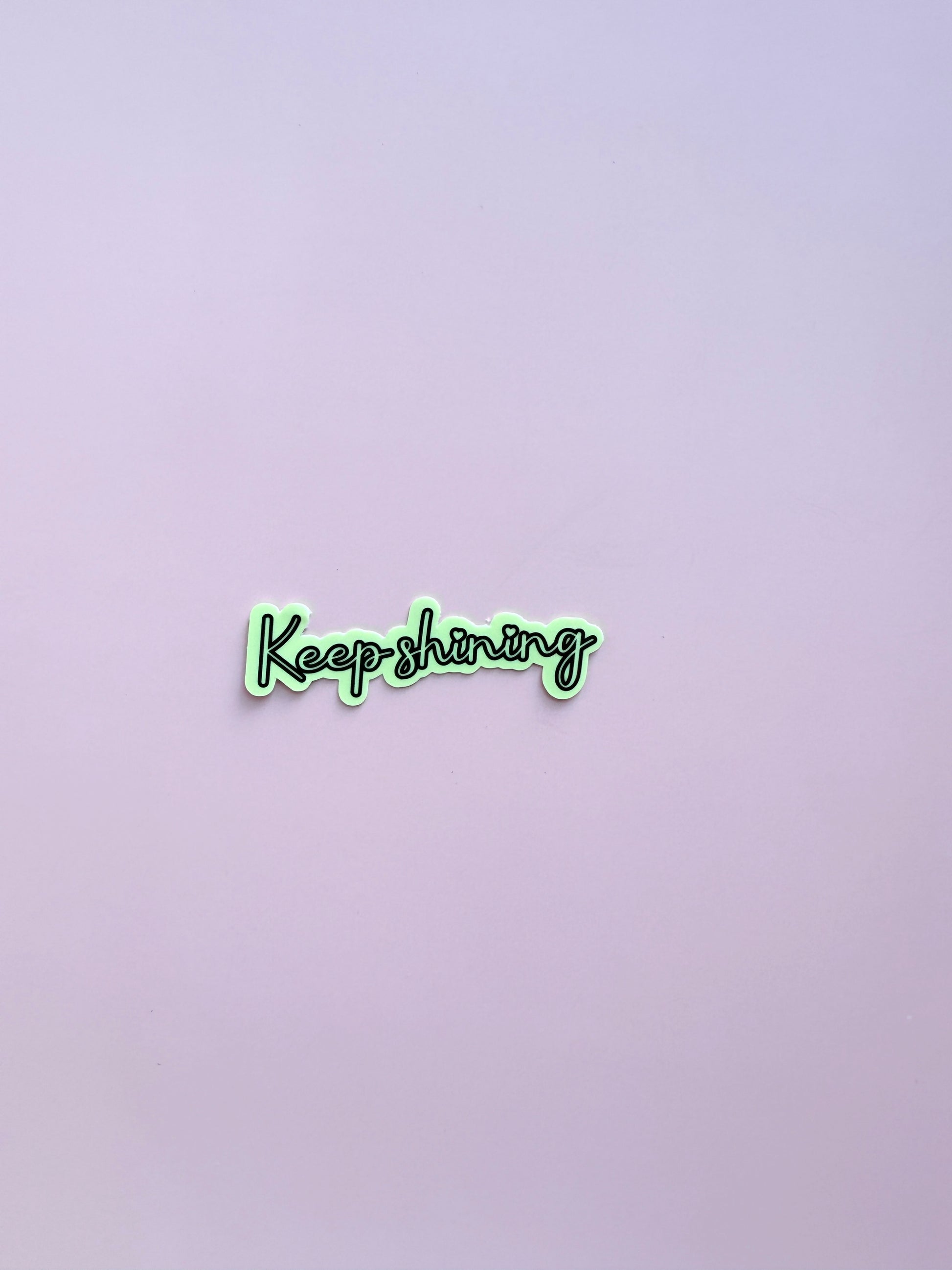 Glow in the Dark "Keep Shining" Motivational Quote Sticker | Positive Affirmation Luminous Vinyl Decal | Self-Love Inspirational Laptop Water Bottle Sticker | 3.16-inch - The Sticker Era
