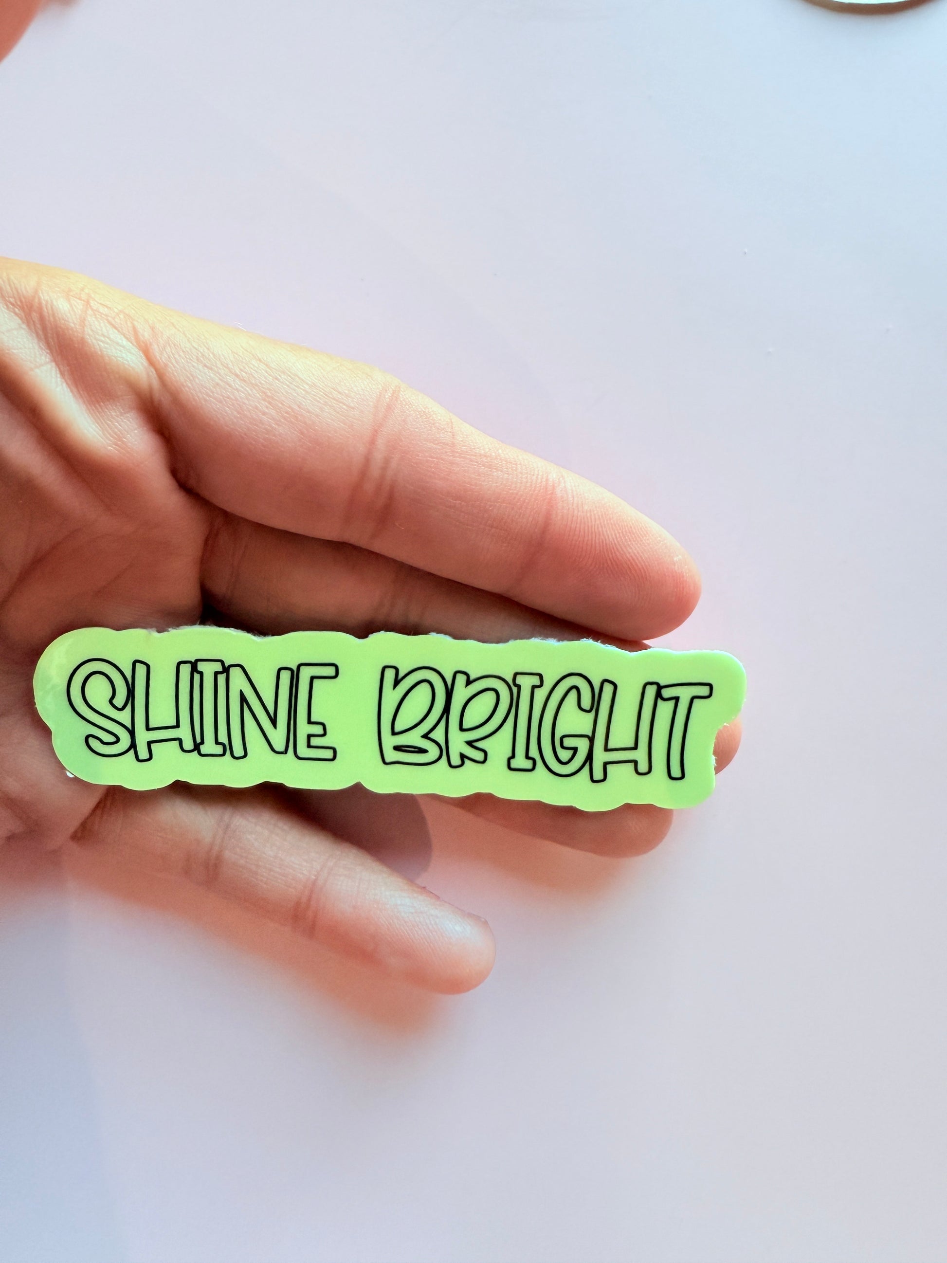 Glow in the Dark "SHINE BRIGHT" Motivational Quote Sticker | Positive Affirmation Luminous Vinyl Decal | Self-Love Inspirational Laptop Water Bottle Sticker | 3.3-inch - The Sticker Era