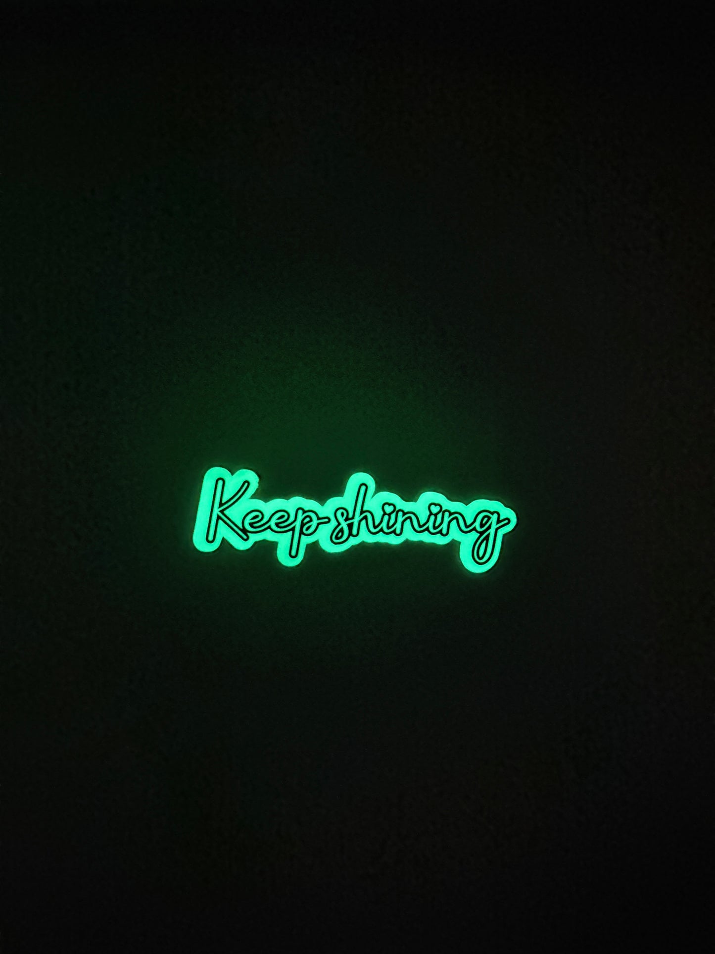 Glow in the Dark "Keep Shining" Motivational Quote Sticker | Positive Affirmation Luminous Vinyl Decal | Self-Love Inspirational Laptop Water Bottle Sticker | 3.16-inch - The Sticker Era