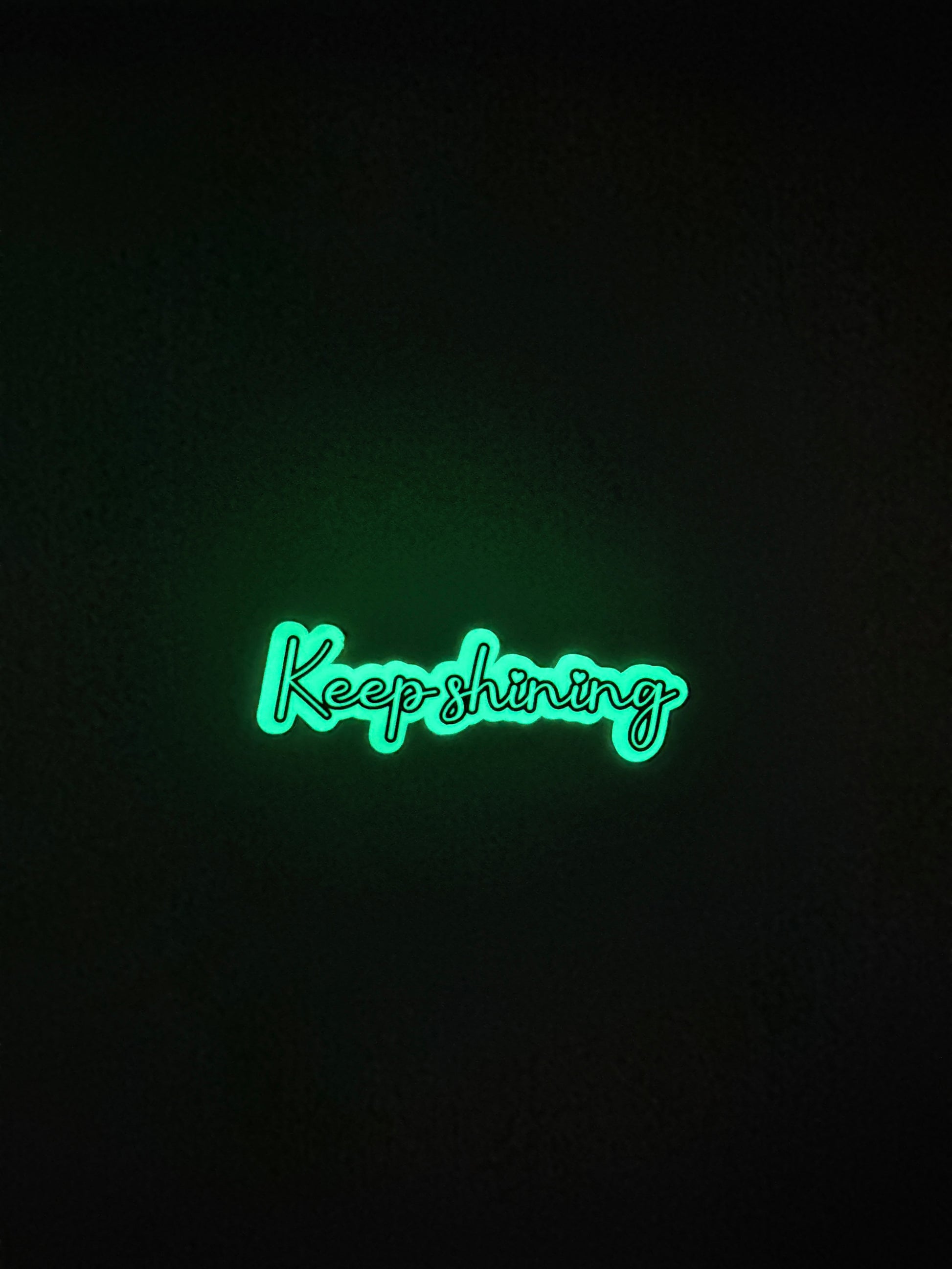 Glow in the Dark "Keep Shining" Motivational Quote Sticker | Positive Affirmation Luminous Vinyl Decal | Self-Love Inspirational Laptop Water Bottle Sticker | 3.16-inch - The Sticker Era
