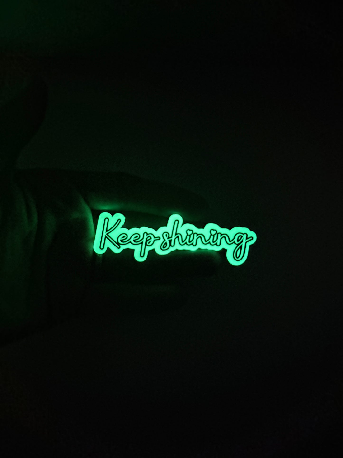 Glow in the Dark "Keep Shining" Motivational Quote Sticker | Positive Affirmation Luminous Vinyl Decal | Self-Love Inspirational Laptop Water Bottle Sticker | 3.16-inch - The Sticker Era
