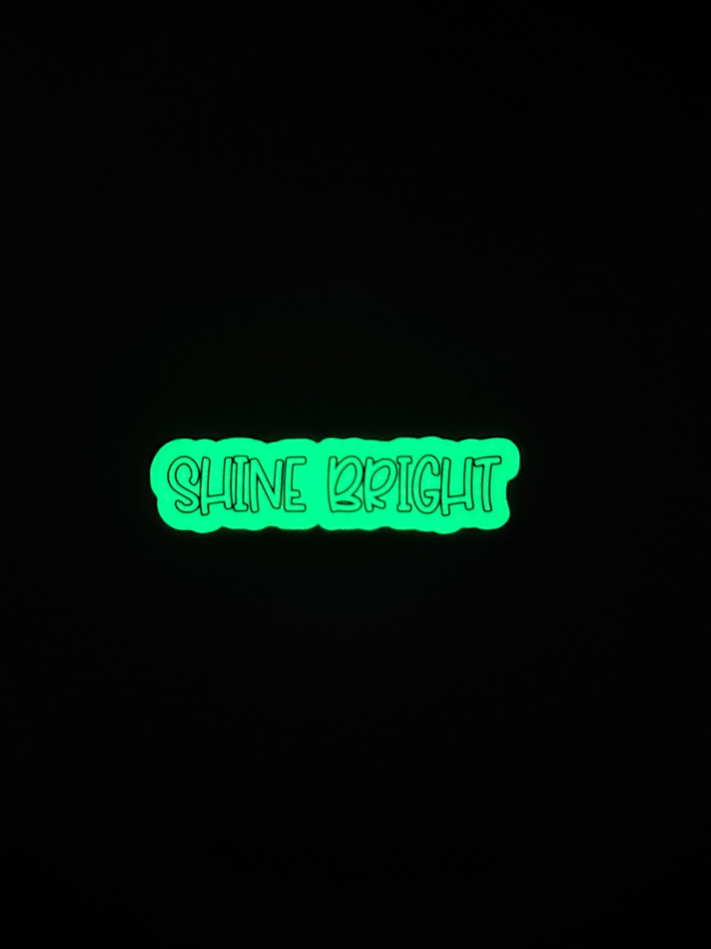 Glow in the Dark "SHINE BRIGHT" Motivational Quote Sticker | Positive Affirmation Luminous Vinyl Decal | Self-Love Inspirational Laptop Water Bottle Sticker | 3.3-inch - The Sticker Era