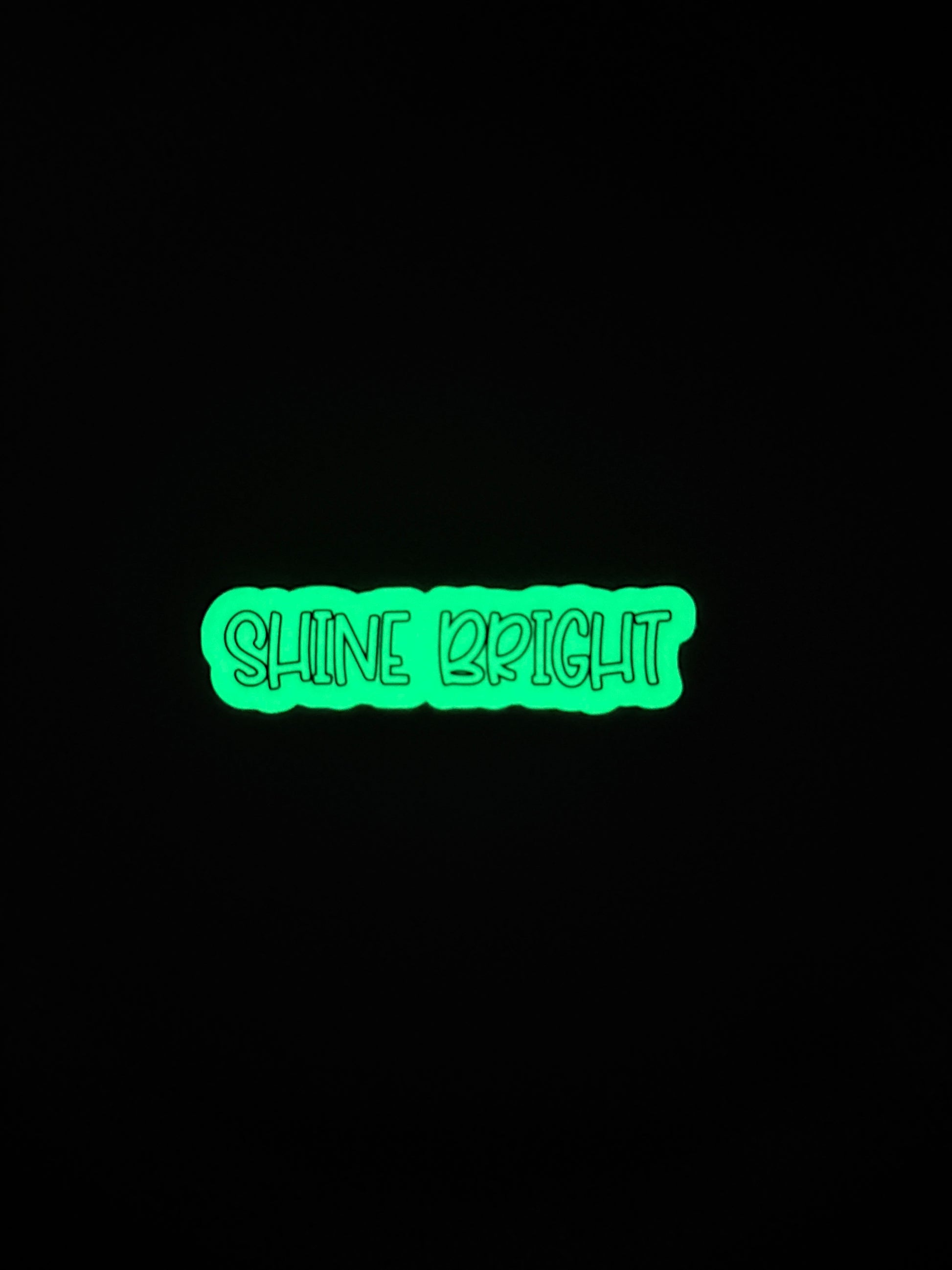 Glow in the Dark "SHINE BRIGHT" Motivational Quote Sticker | Positive Affirmation Luminous Vinyl Decal | Self-Love Inspirational Laptop Water Bottle Sticker | 3.3-inch - The Sticker Era