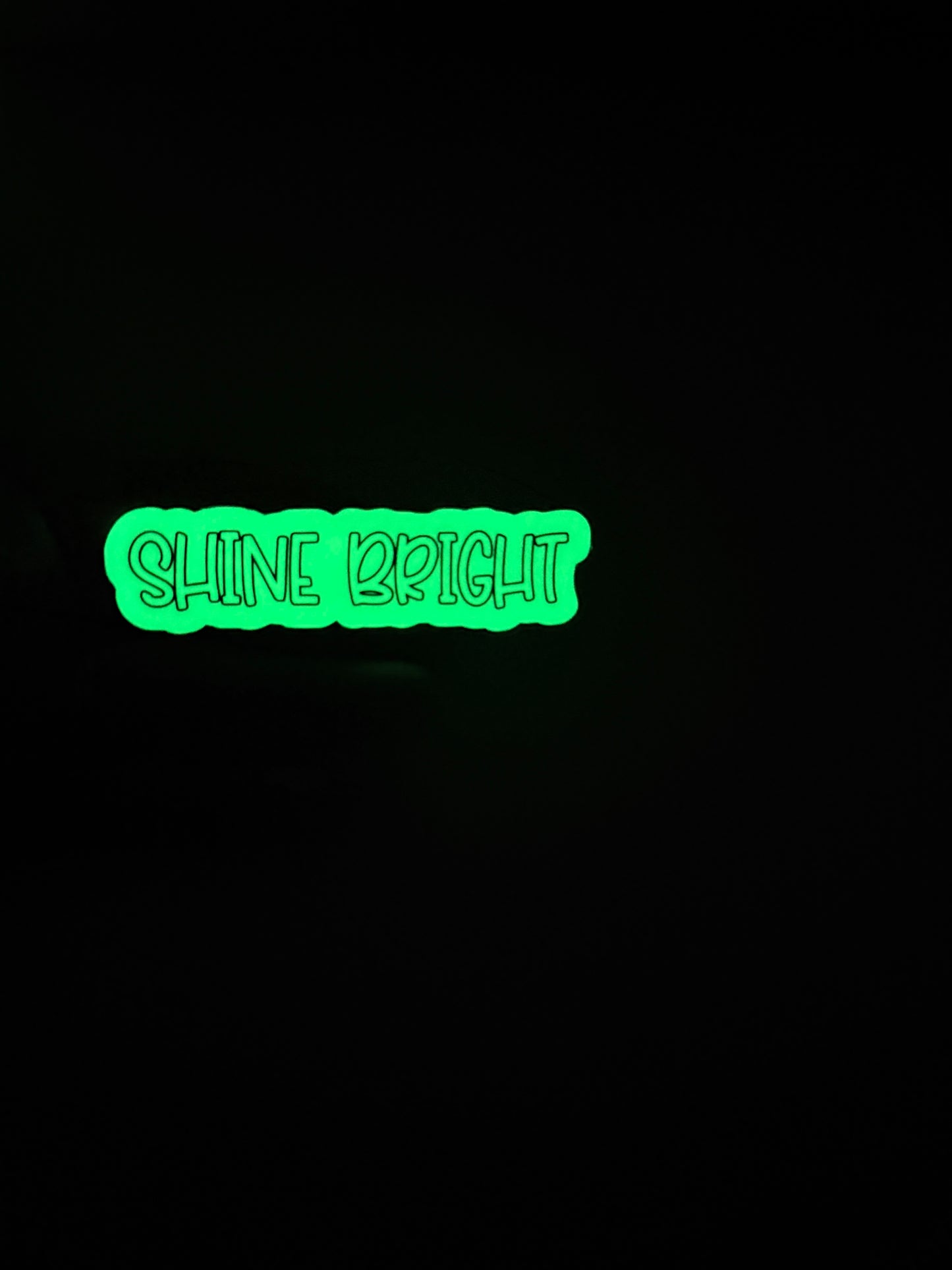 Glow in the Dark "SHINE BRIGHT" Motivational Quote Sticker | Positive Affirmation Luminous Vinyl Decal | Self-Love Inspirational Laptop Water Bottle Sticker | 3.3-inch - The Sticker Era