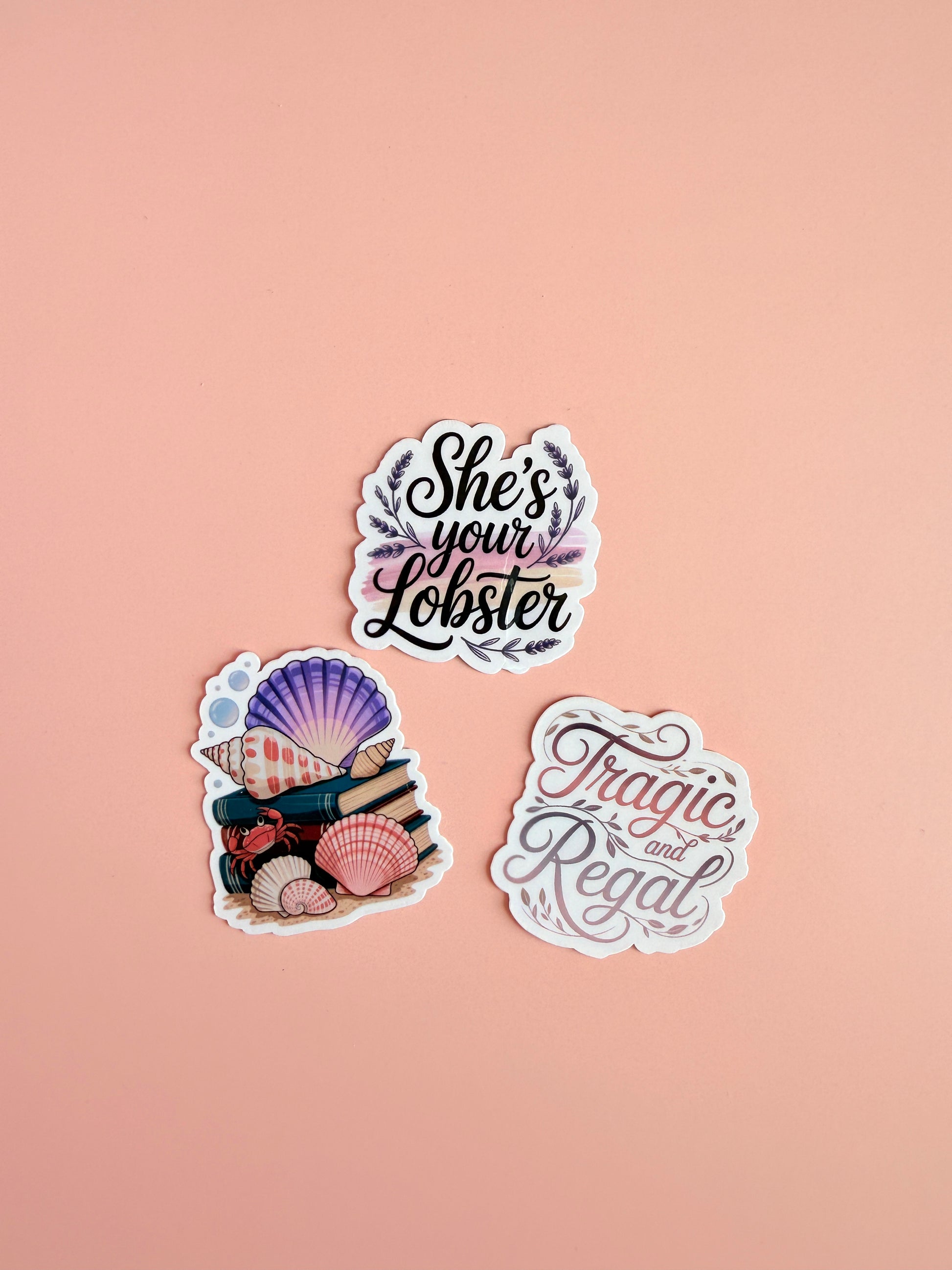 Sea Witch Royal Vibes Sticker Pack | 8-Piece Coquette Mermaid Aesthetic Vinyl Decals | Fantasy Journaling Planner Stickers | Vintage Ocean Stationery Gift - The Sticker Era