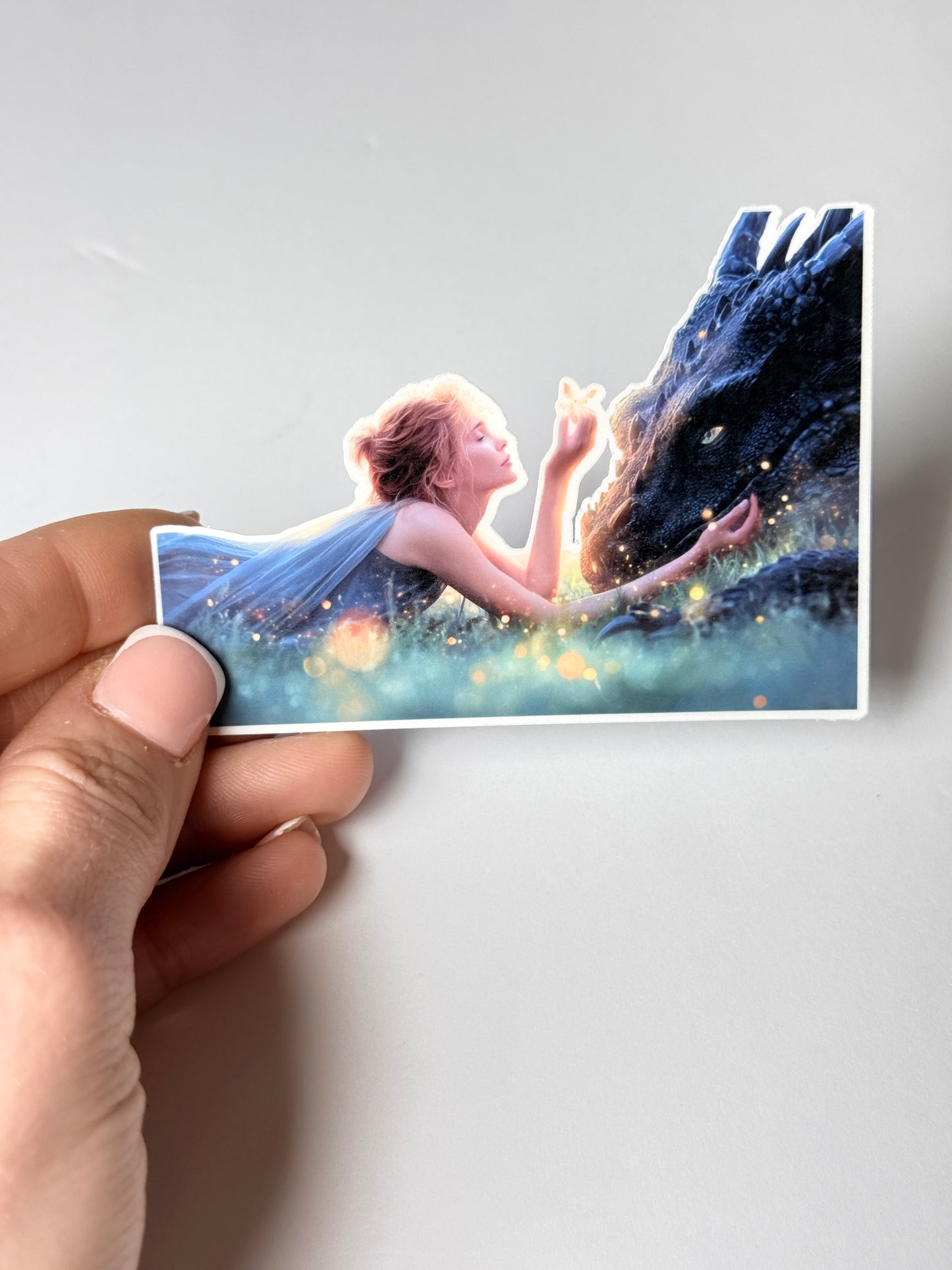 Girl dragon bond sticker handheld bookish dragon rider gift by The Sticker Era