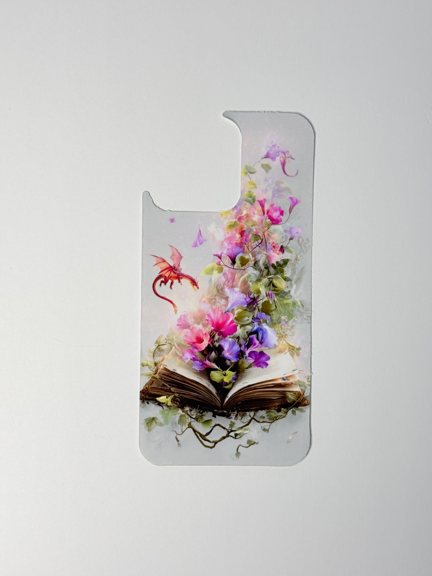 Storybook Floral Phone Insert | Open Book & Flowers Art for Clear iPhone Cases