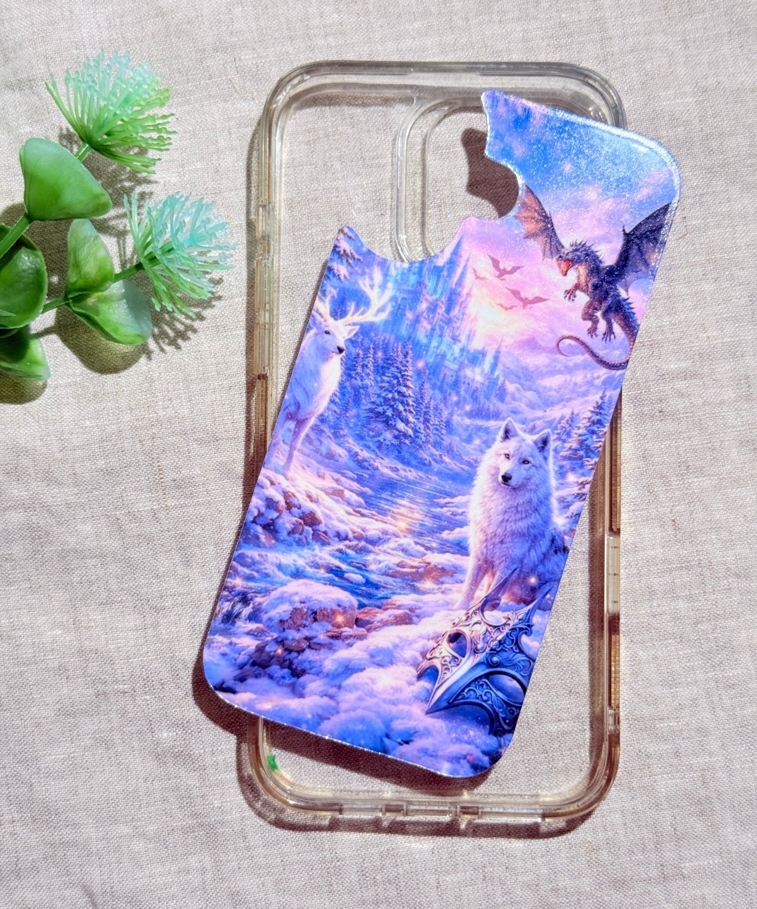 Winter Dragon Phone Insert | Ice Castle Fantasy iPhone Art – Sticker Era by The Sticker Era
