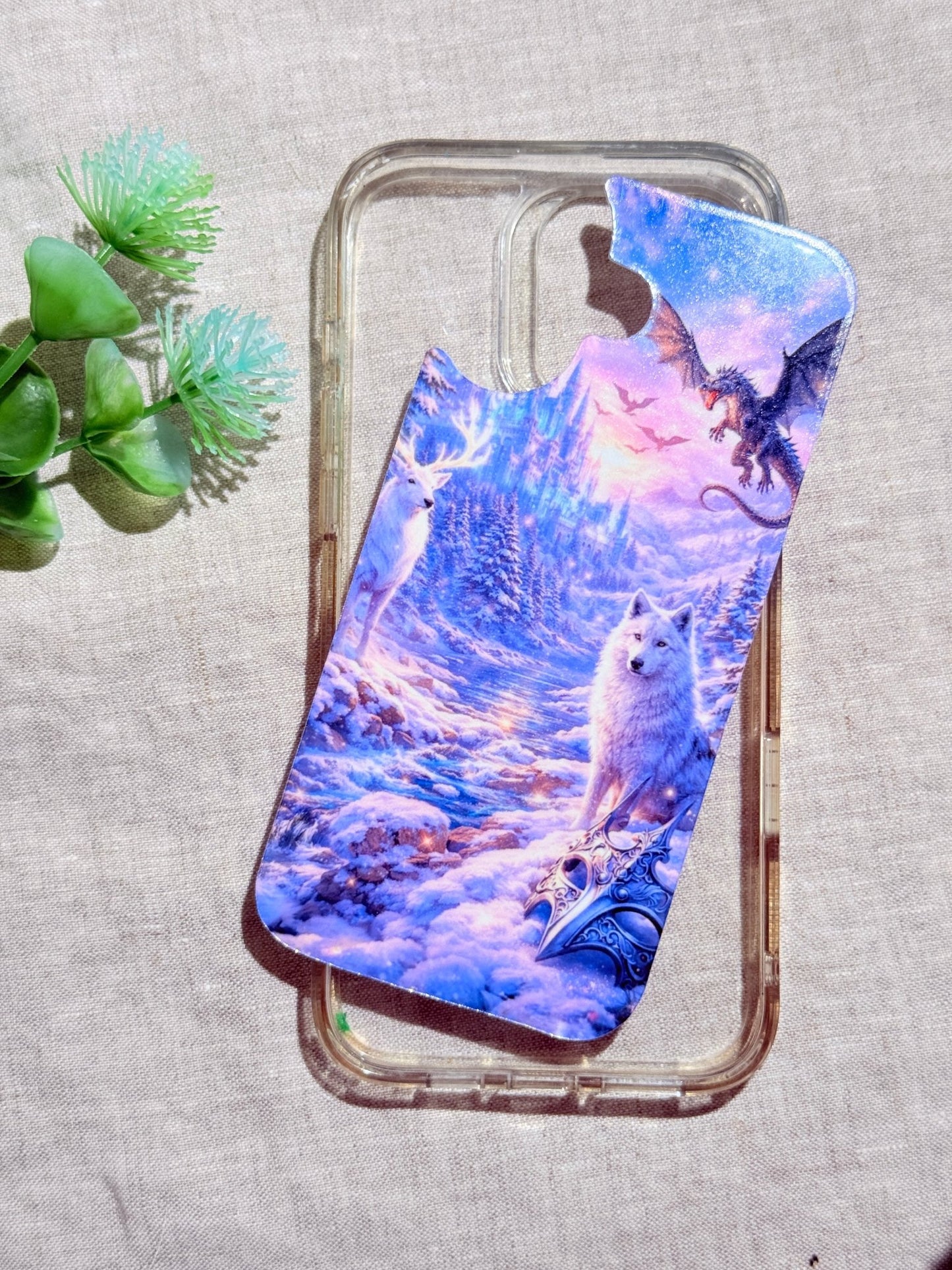 Winter Dragon Phone Insert | Ice Castle Fantasy iPhone Art – Sticker Era by The Sticker Era