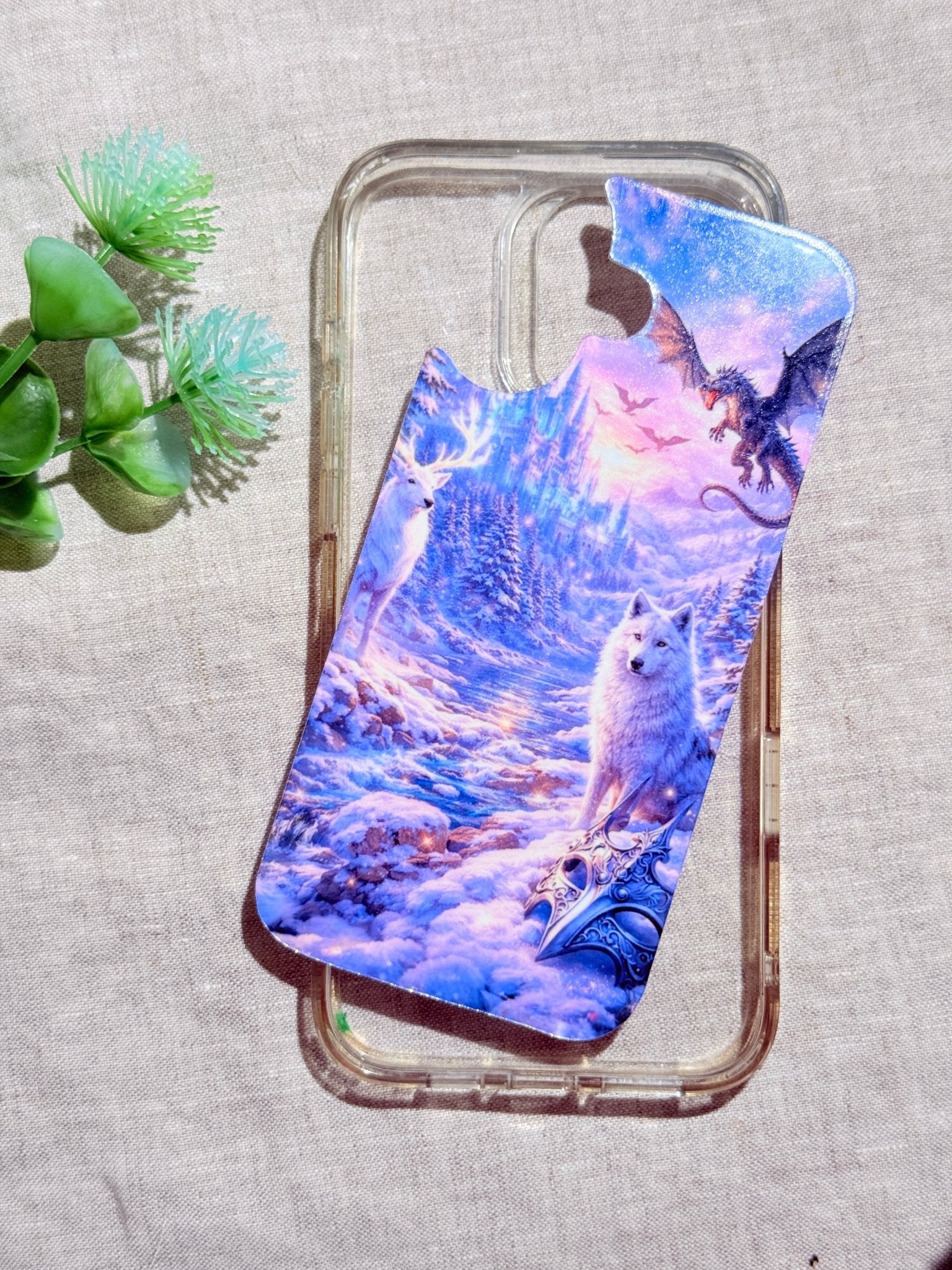 Winter Dragon Phone Insert | Ice Castle Fantasy iPhone Art – Sticker Era by The Sticker Era