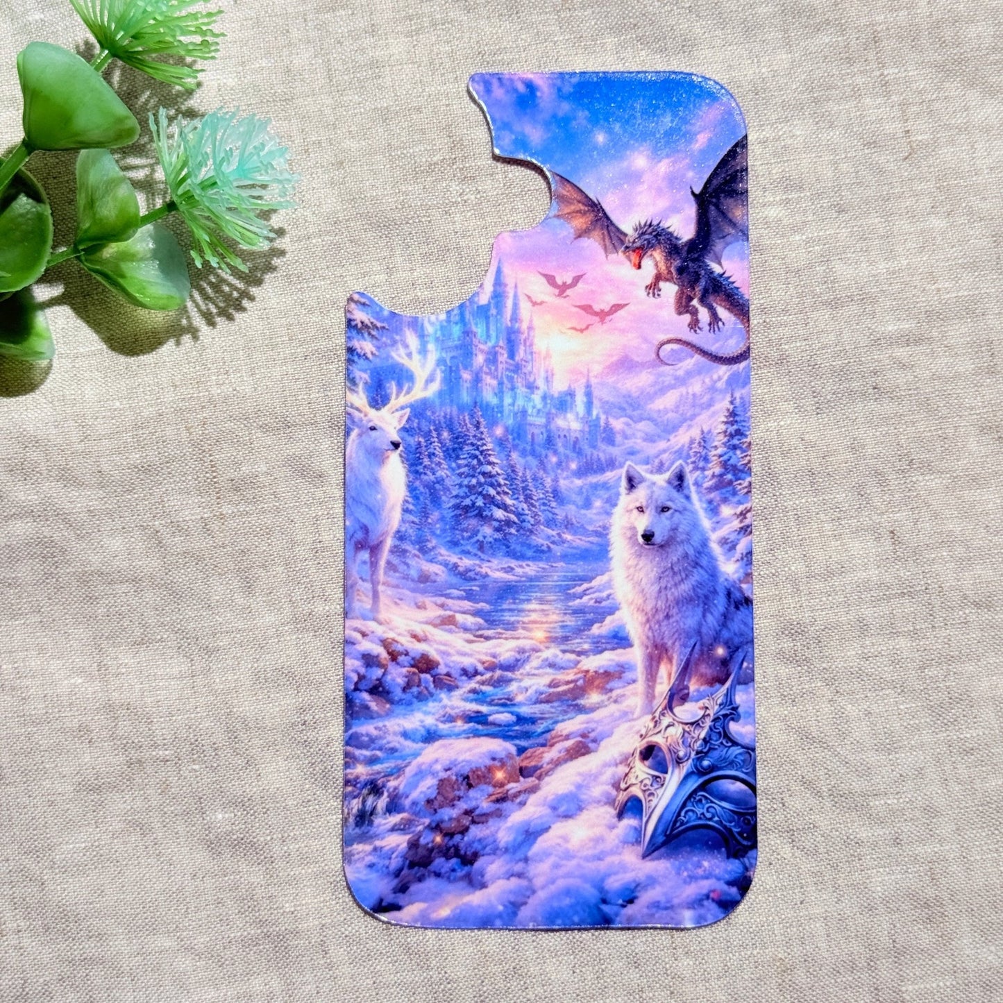 Winter Dragon Phone Insert | Ice Castle Fantasy iPhone Art – Sticker Era by The Sticker Era