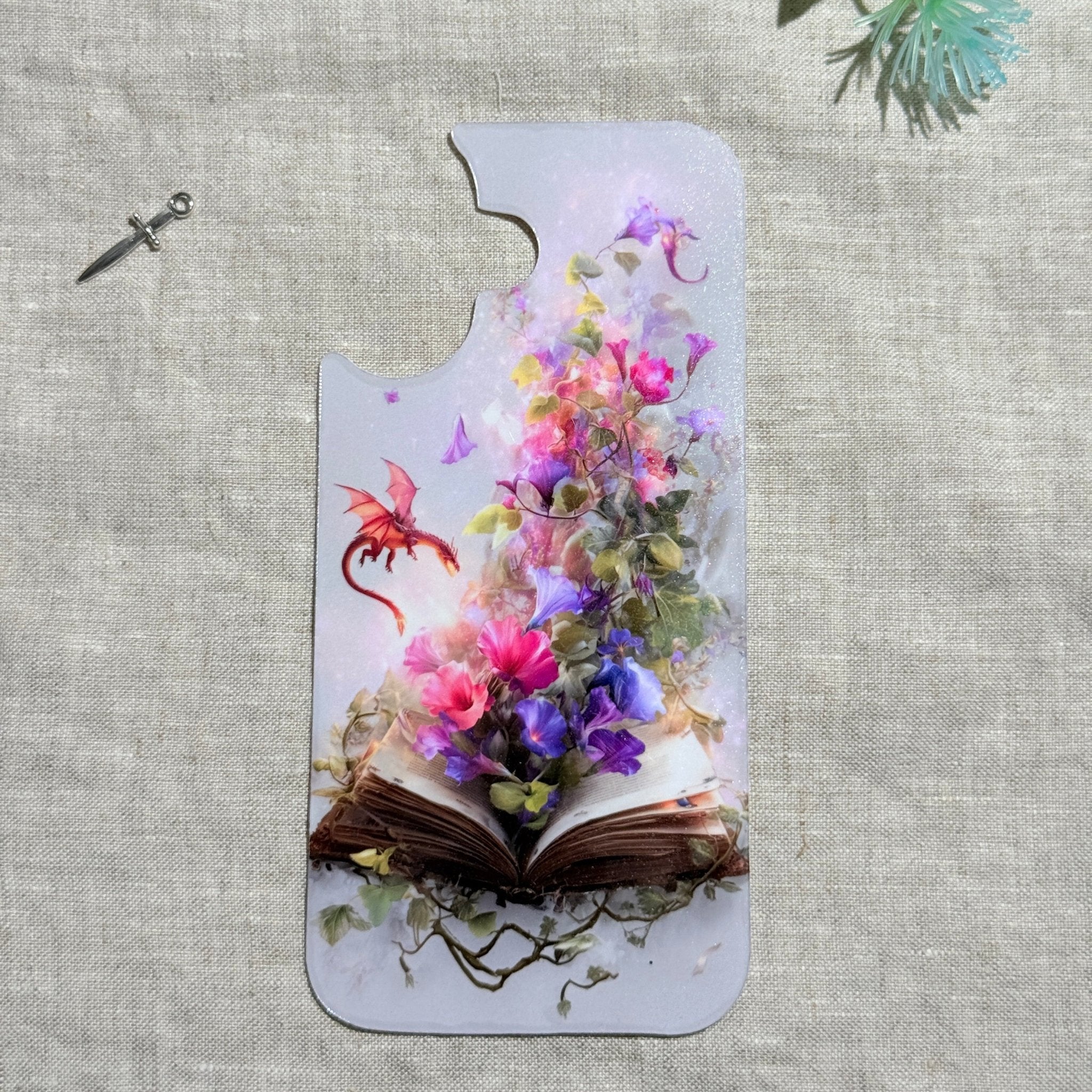 Storybook Floral Phone Insert | Open Book & Flowers Art for Clear iPhone Cases by The Sticker Era