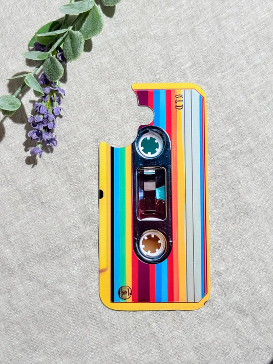 Retro Cassette Clear Phone Case Insert – 80s Mixtape Art Card – Sticker Era by The Sticker Era