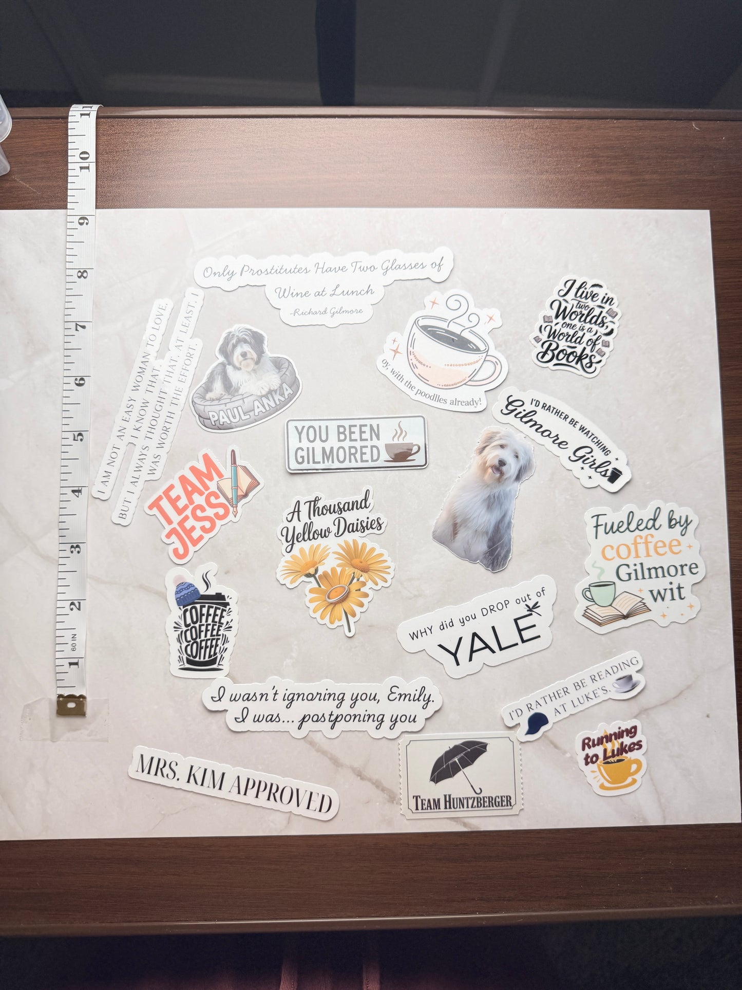 Cozy TV Show Sticker Bundle | Stars Hollow Inspired Vinyl Sticker Set for Coffee & Book Lovers