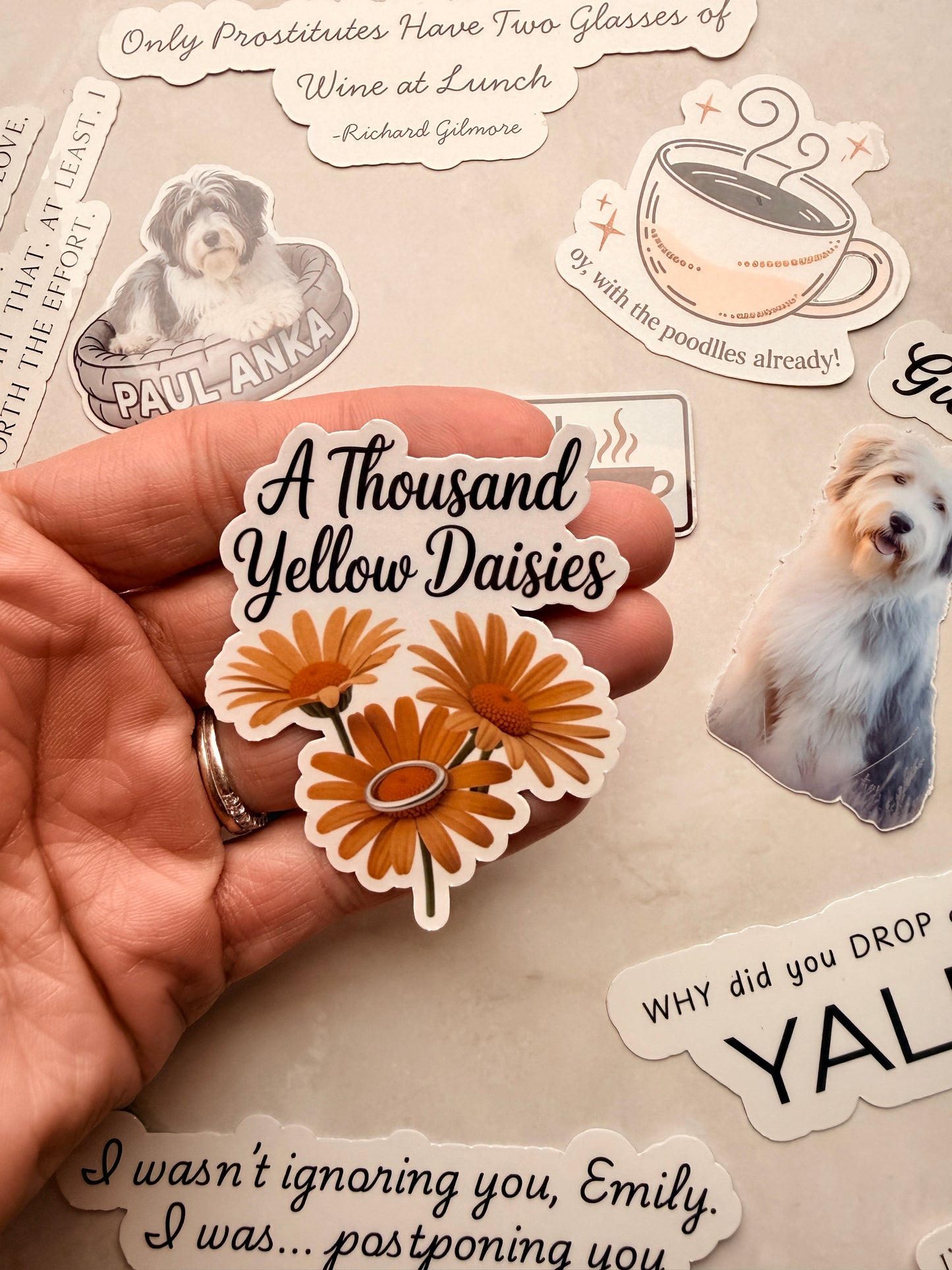 Cozy TV Show Sticker Bundle | Stars Hollow Inspired Vinyl Sticker Set for Coffee & Book Lovers