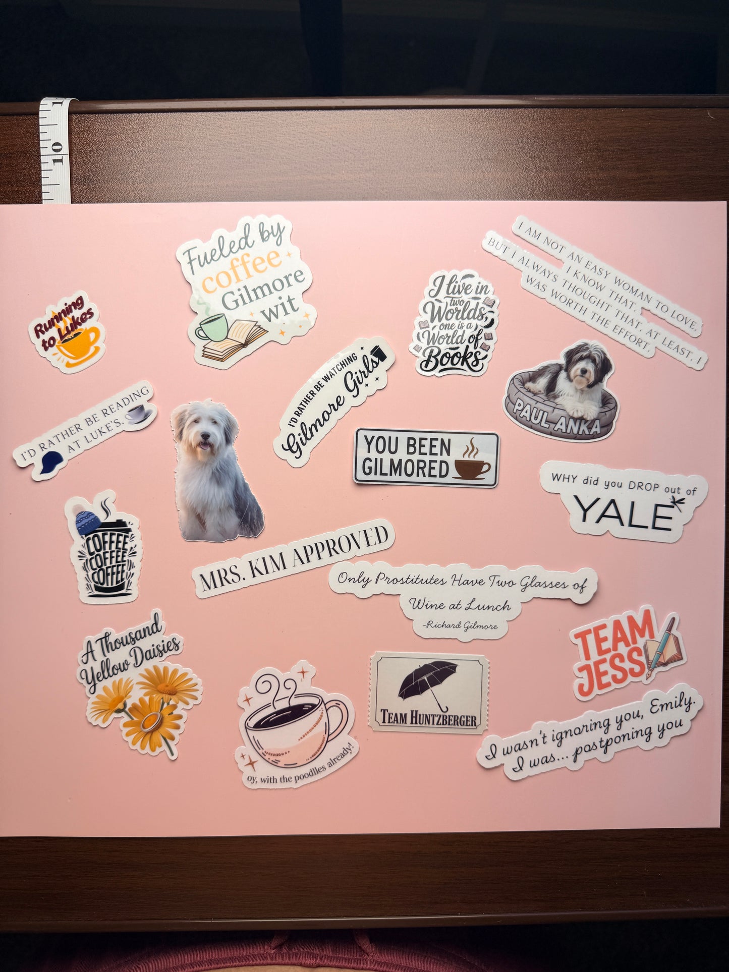 Cozy TV Show Sticker Bundle | Stars Hollow Inspired Vinyl Sticker Set for Coffee & Book Lovers