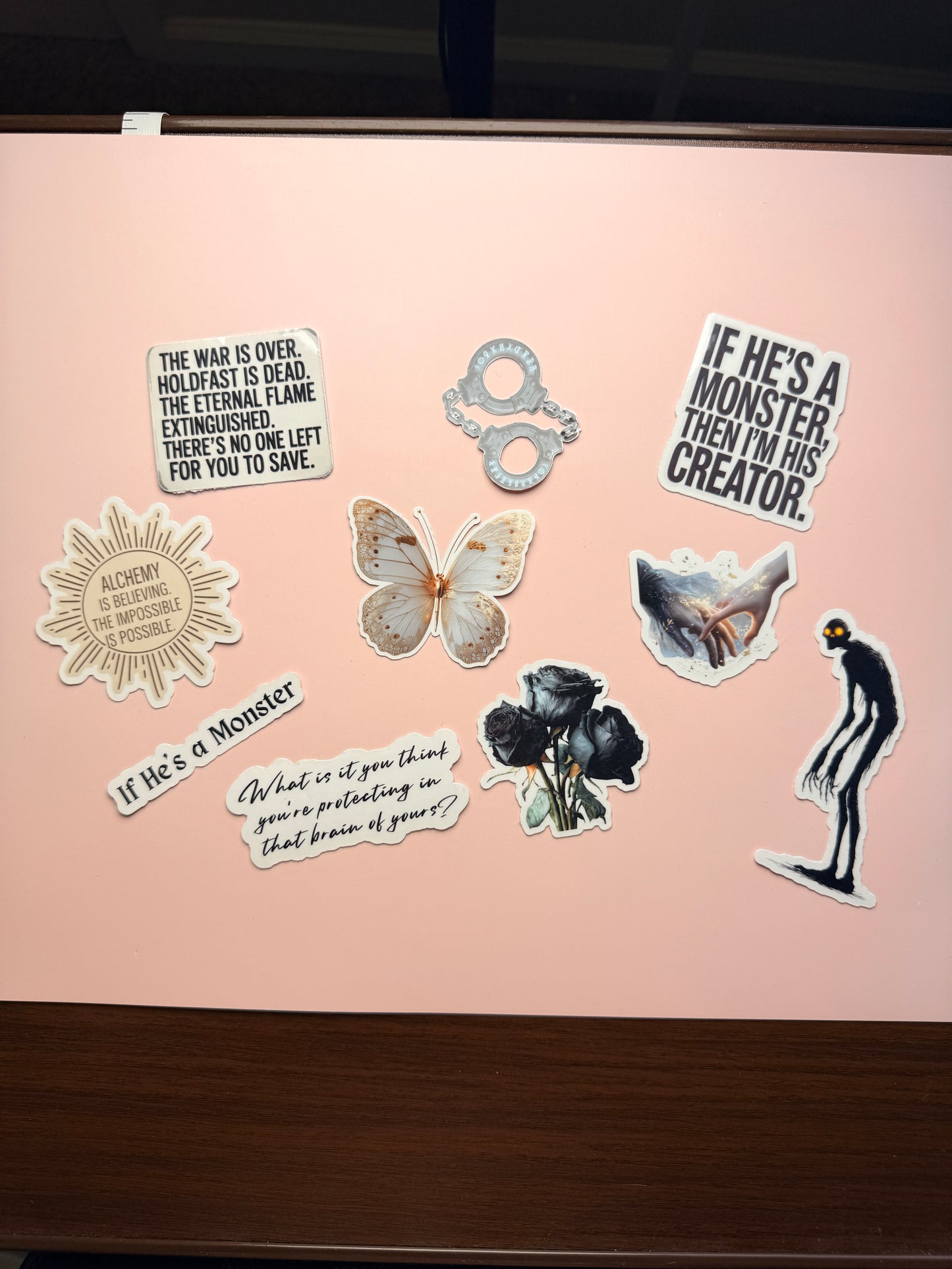 Assorted pack of alchemy themed vinyl stickers for laptops