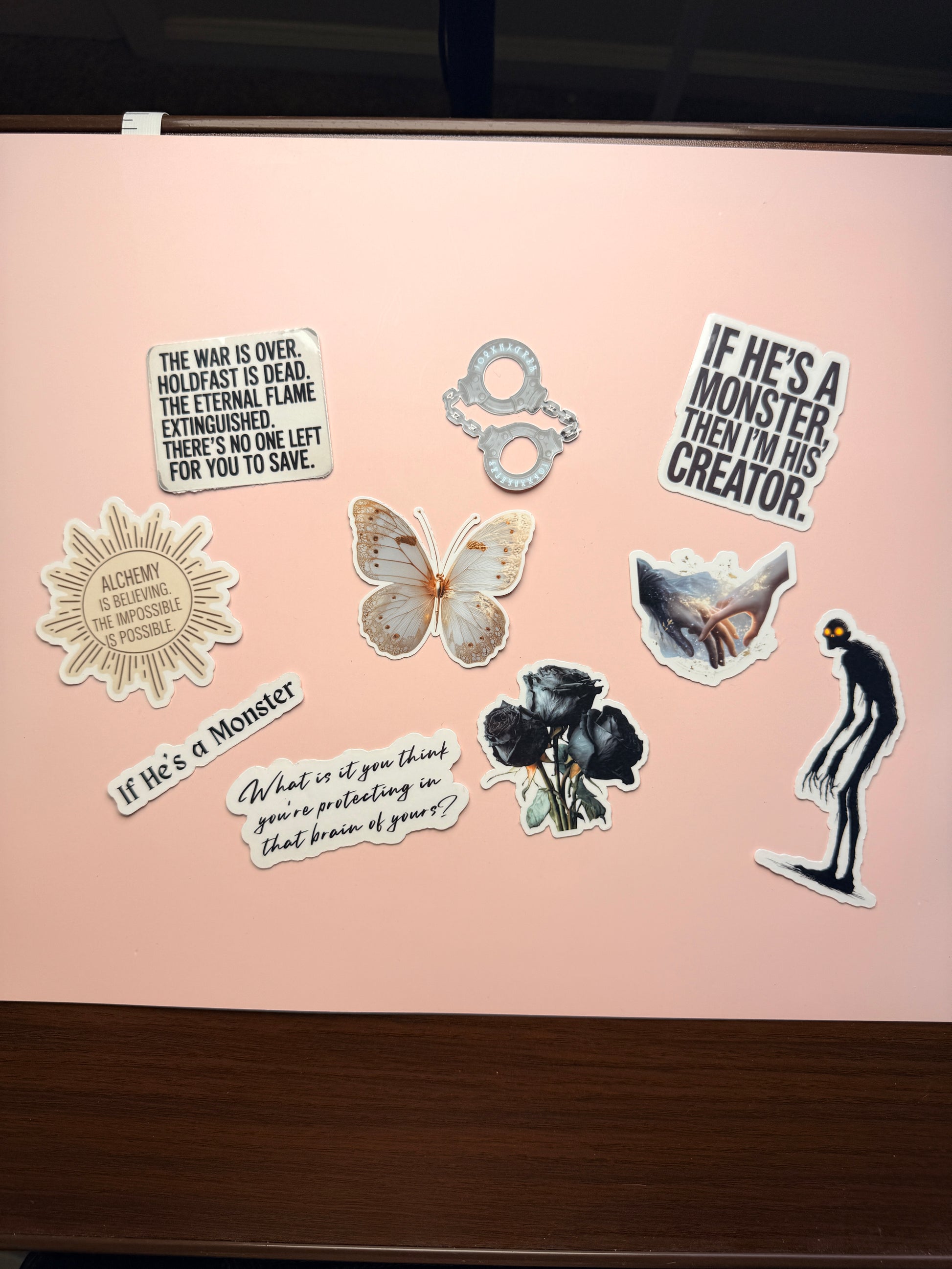 Assorted pack of alchemy themed vinyl stickers for laptops