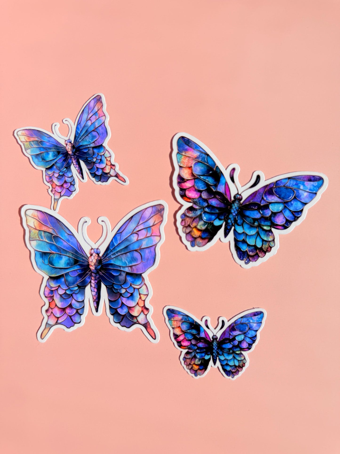 Iridescent Butterfly Sticker: Holographic Mermaid Scale Vinyl Decal __etsy:6960277599