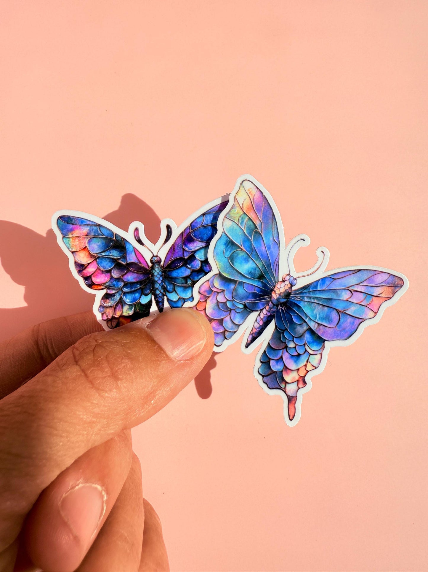 Iridescent Butterfly Sticker: Holographic Mermaid Scale Vinyl Decal __etsy:6912305758